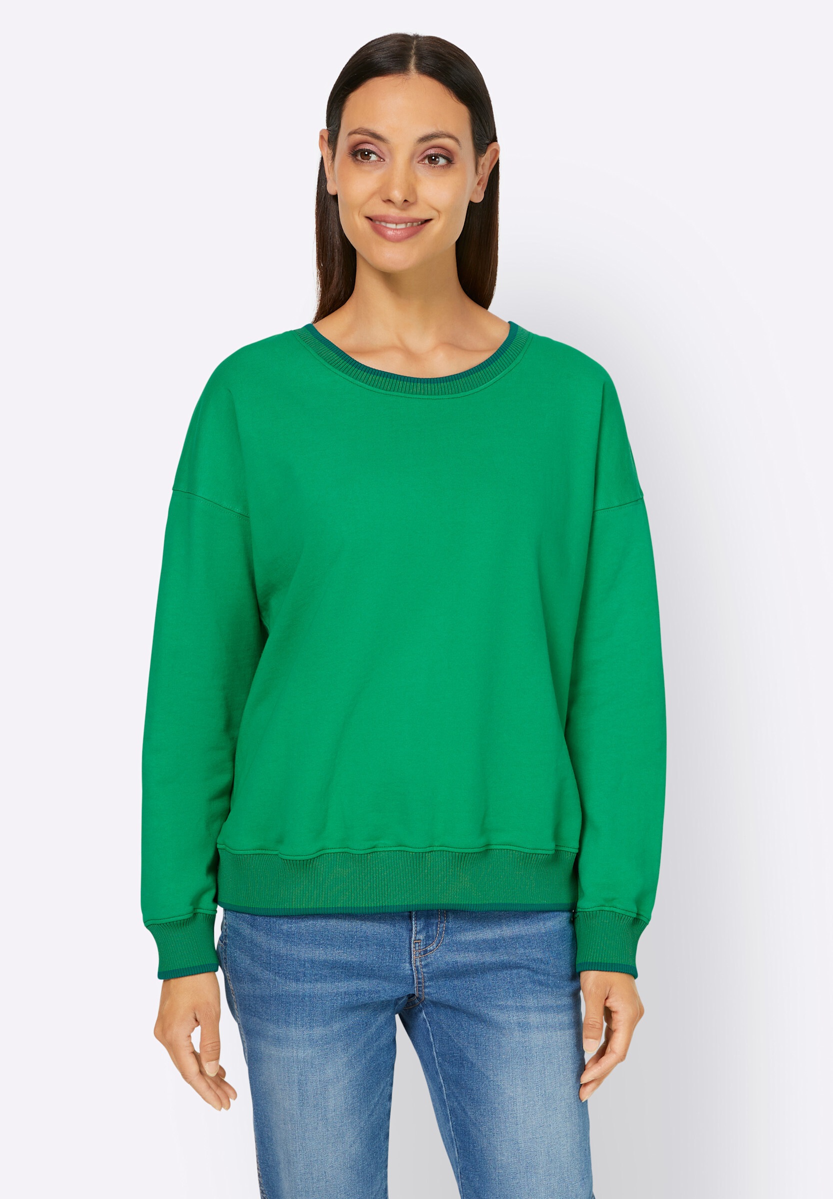 heine Sweatshirt »Sweatshirt Sweatshirt mit Kontraststreifen«
