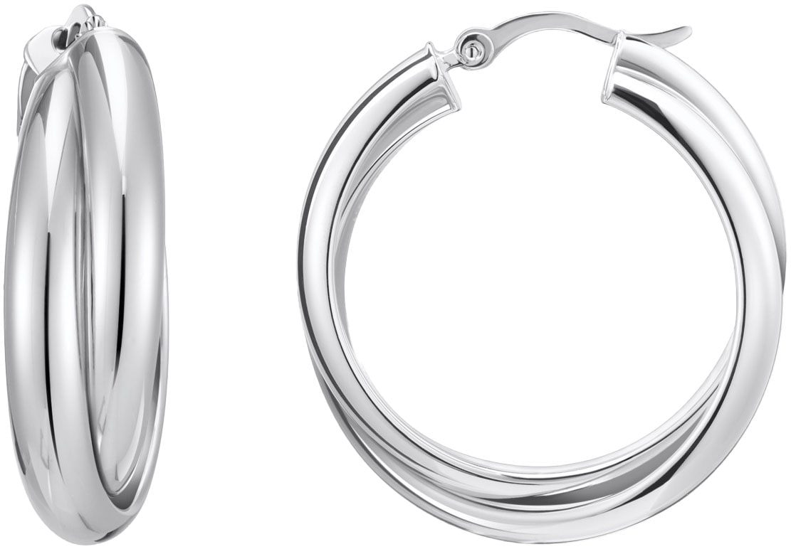 THOMAS SABO Women's Sterling Silver 27mm Intertwined Hoop Earrings CR738-001-21