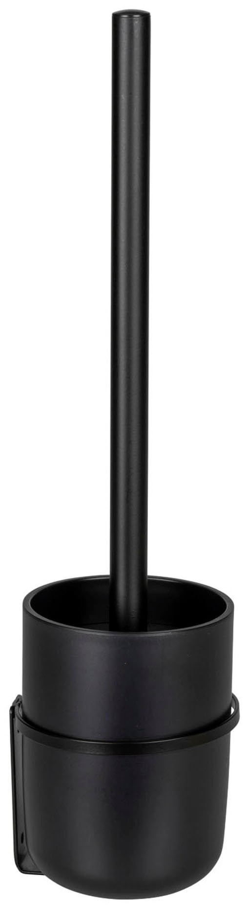 WENKO WC-Garnitur »Turbo-Loc® Carpino«, aus Kunststoff-Metall, schwarz, Befestigen ohne Bohren