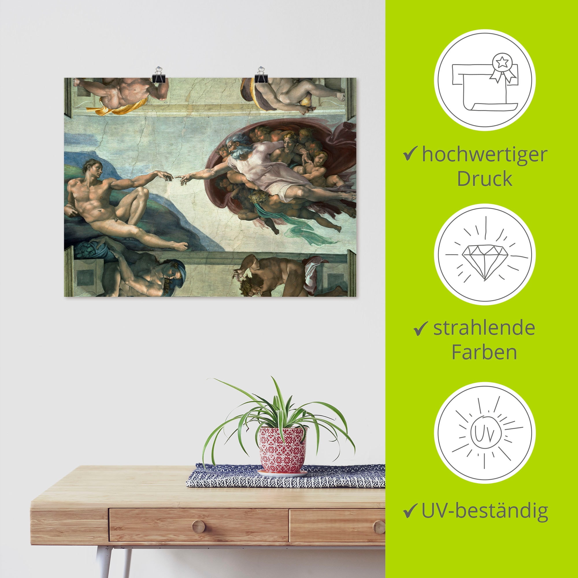 Artland Wandbild »Die Erschaffung des Adam« Religion 1 Stk. tlg. als Leinwandbild, Poster, Wandaufkleber in verschied. Größen