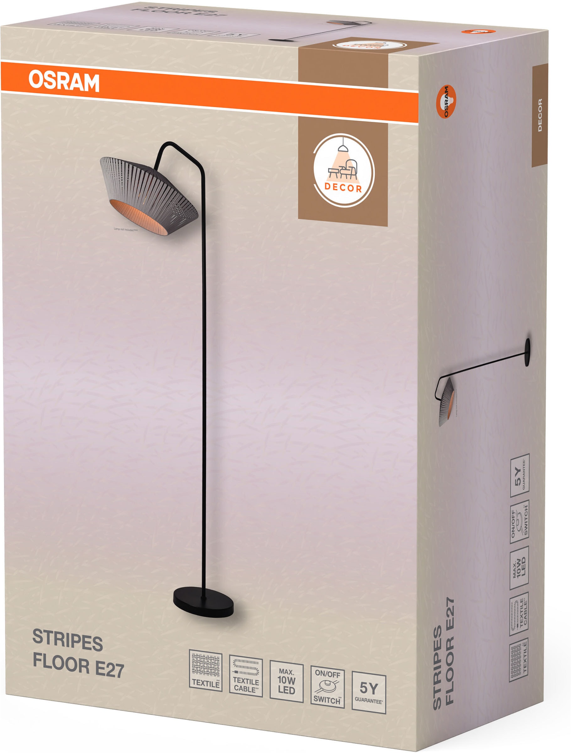Osram Stehlampe »Decor Stripes« E27 1 Stk. Fassung E27, Stahl und Polyester
