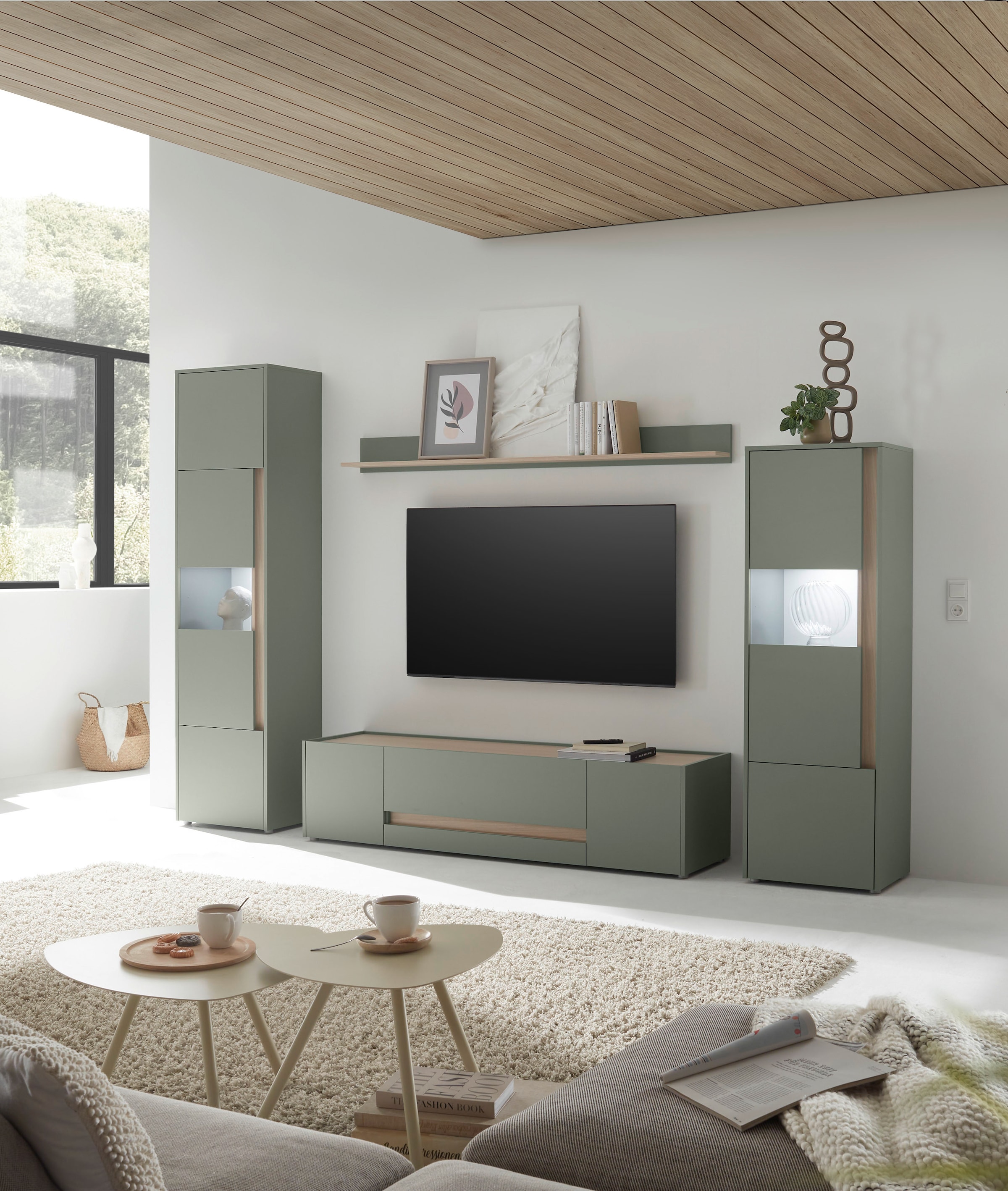 Home affaire Wohnwand »City/Giron, moderne Anbauwand, Komplettset in vielen Farben verfügbar« Set, 4 Stk. tlg.