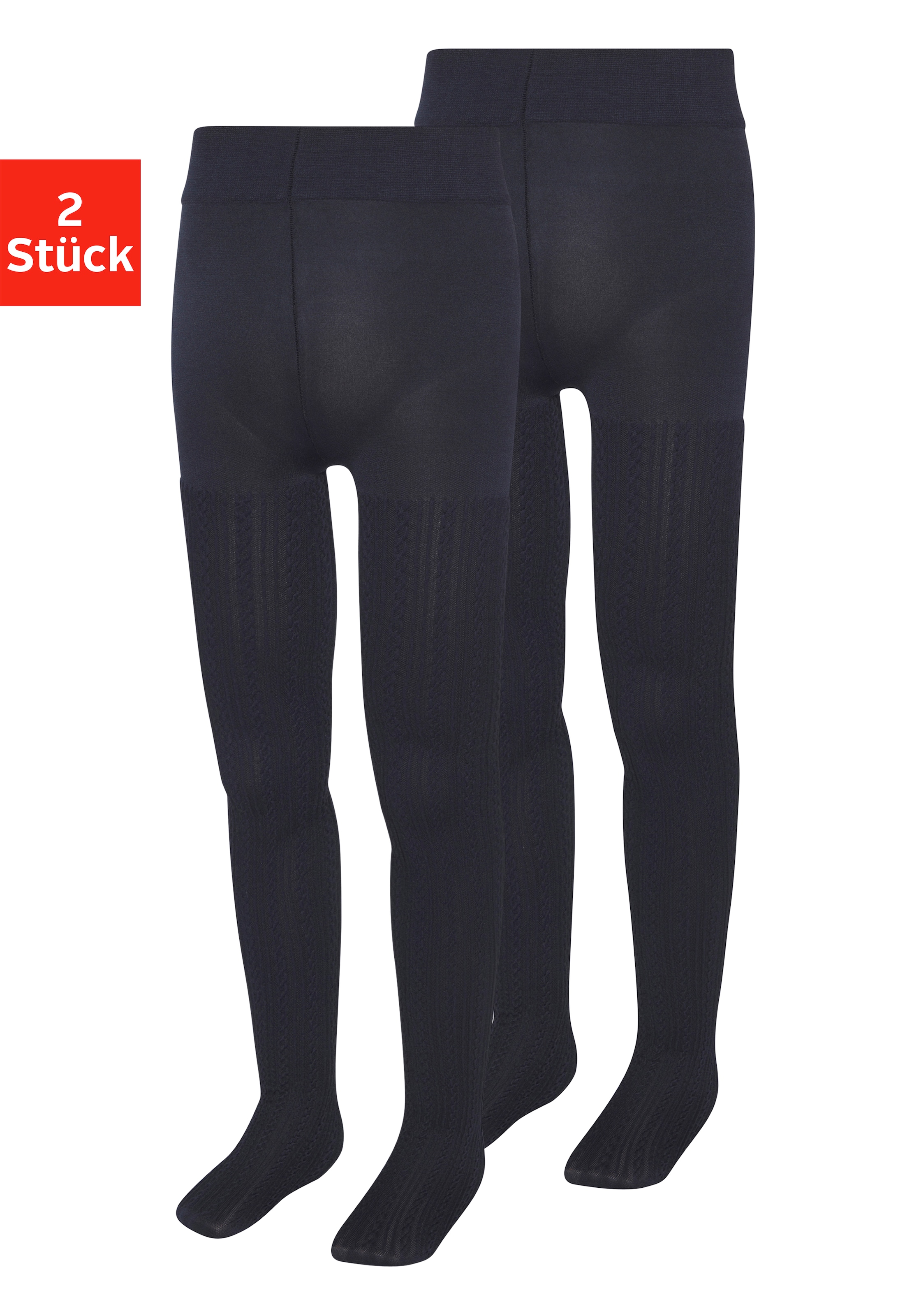 H.I.S Feinstrumpfhose Packung, 2 Stk. tlg. mit Zopfmuster