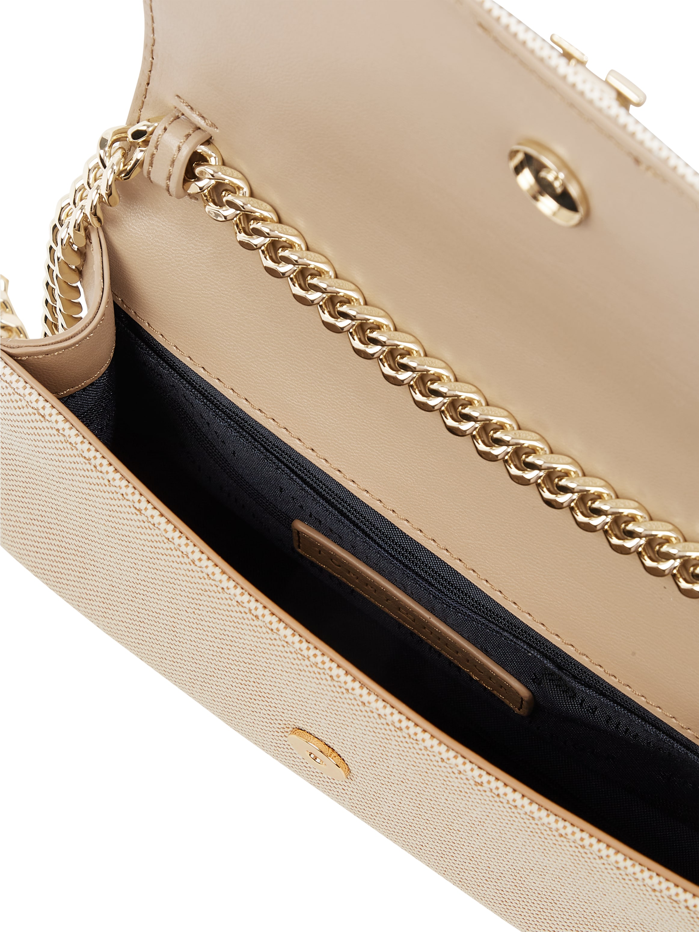 Tommy Hilfiger Umhängetasche »TH HERITAGE MINI CROSSVER CANVAS«, Abendtasche, Minibag mit edlem Ketten-Henkel