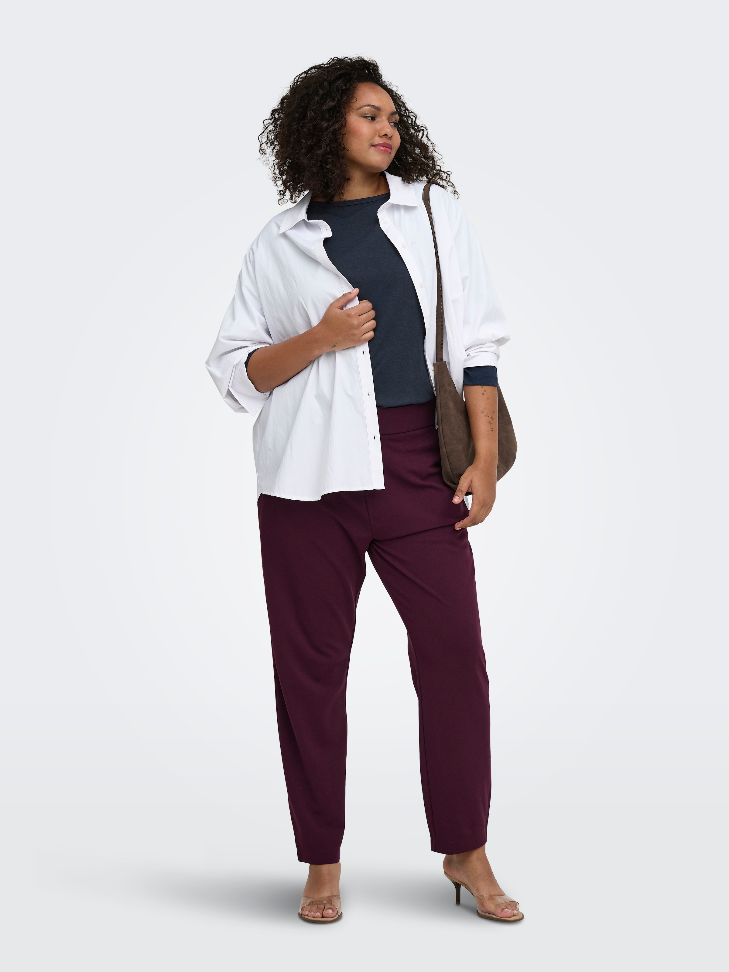ONLY CARMAKOMA 3/4-Arm-Shirt »CARCARLINNE 3/4 BOATNECK TOP JRS« Materialmix, normal geschnitten