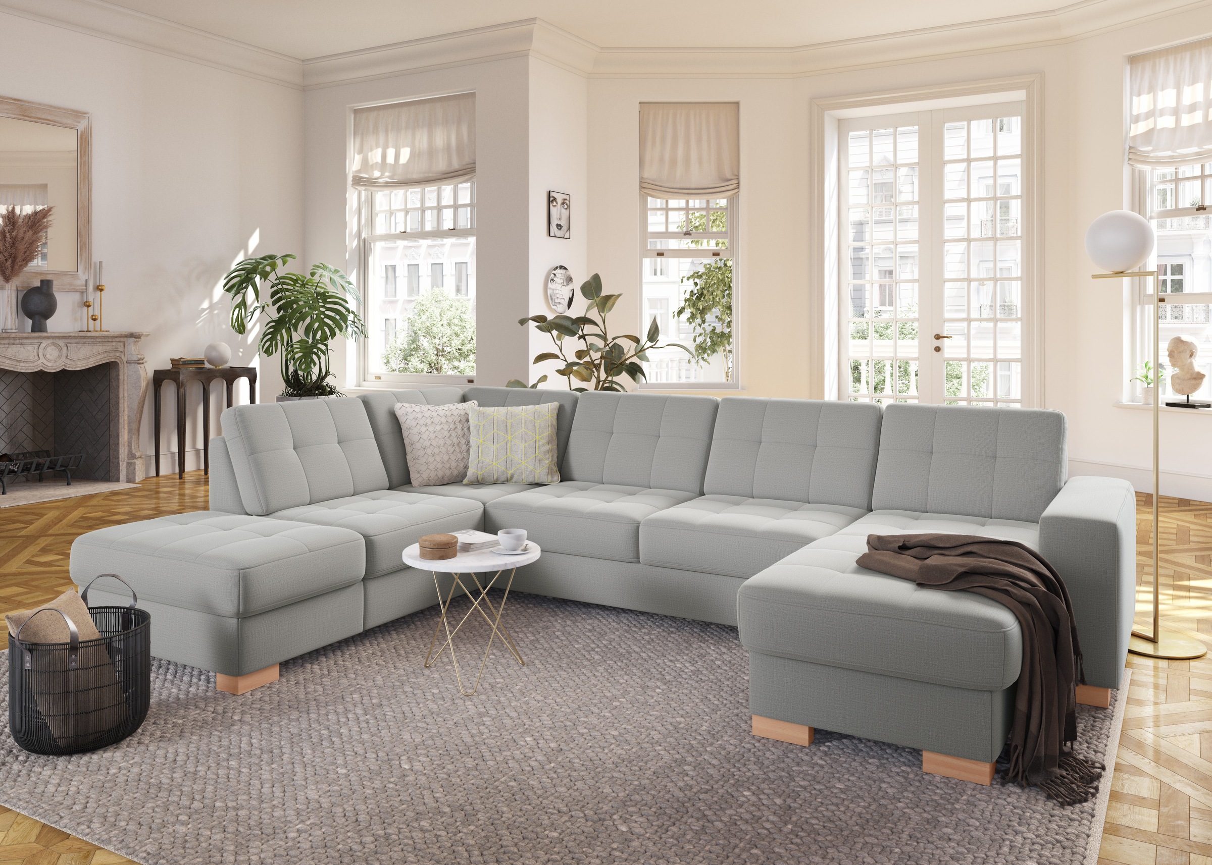 sit&more Wohnlandschaft »Quincy U-Form«, wahlweise mit Bettfunktion und Bettkasten