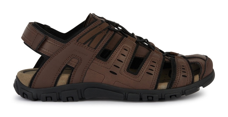 Geox Sandale »UOMO SANDAL STRADA C«, Sommerschuh, Klettschuh, Outdoorsandale, mit Lederfußbett