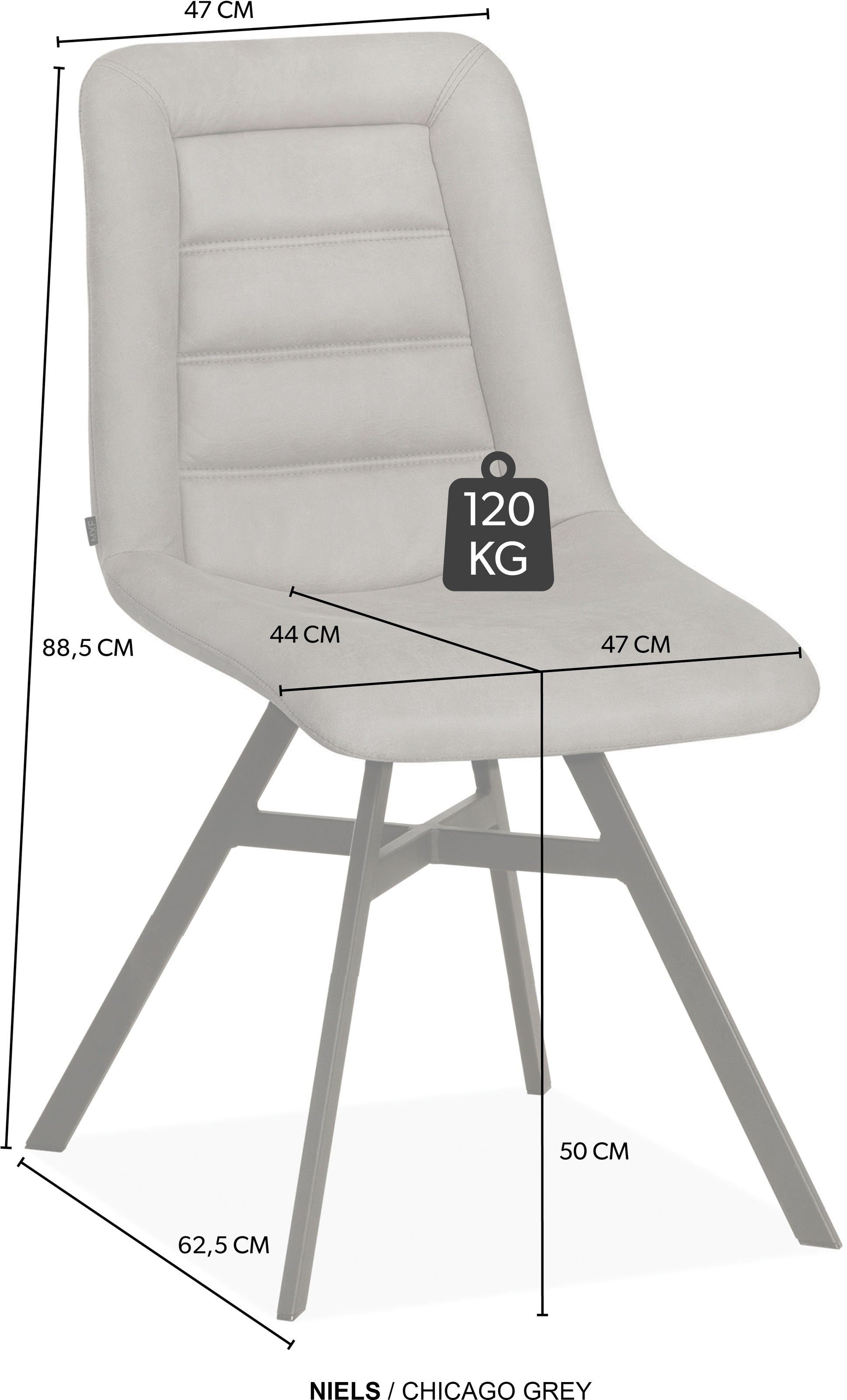 OMG Design Esszimmerstuhl »Niels« (Set) 2 Stk.Esszimmerstuhl, pflegeleichter Bezug