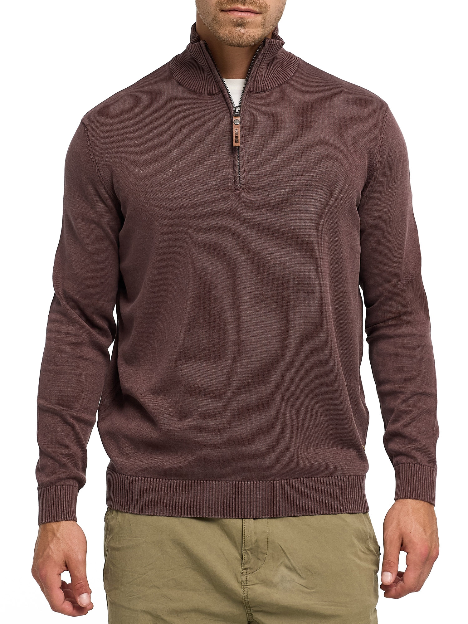 Indicode Troyer »INArkmill ½ zip« Baumwolle, regular fit