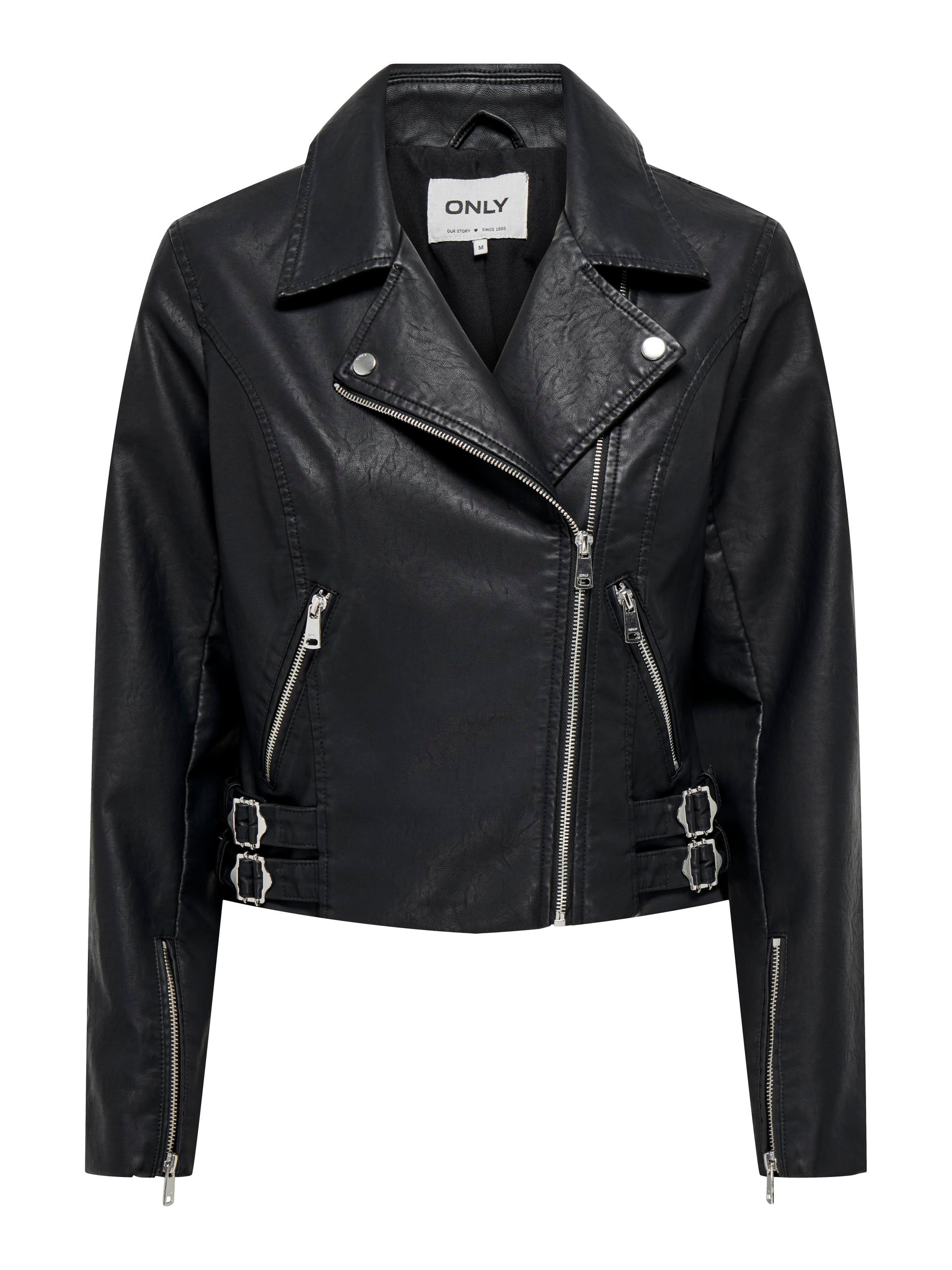 ONLY Lederimitatjacke »ONLALBA FAUX LEATHER BIKER CC OTW«, mit vielen Biker Details