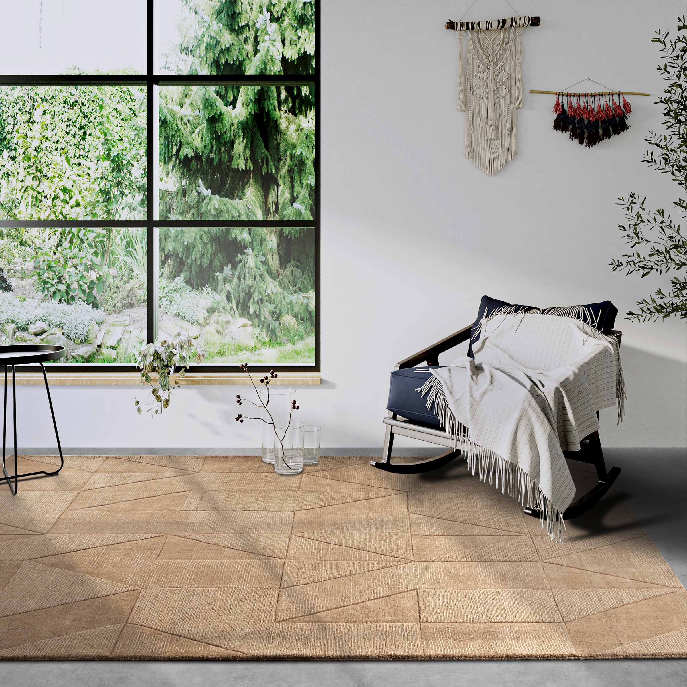 Villeroy & Boch Wollteppich »Ursule«, rechteckig, 10 mm Höhe, Läufer, handgewebt, Wolle, Natur, Wohnzimmer, Geometrie, Boho