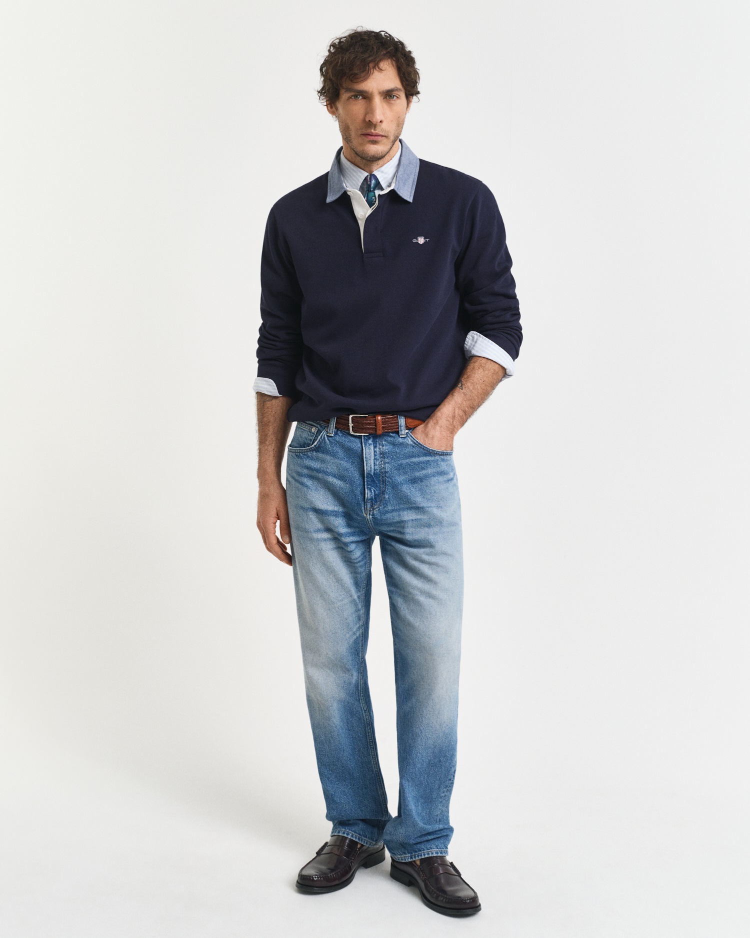 Gant Langarm-Poloshirt »REG CHAMBRAY HEAVY RUGGER«