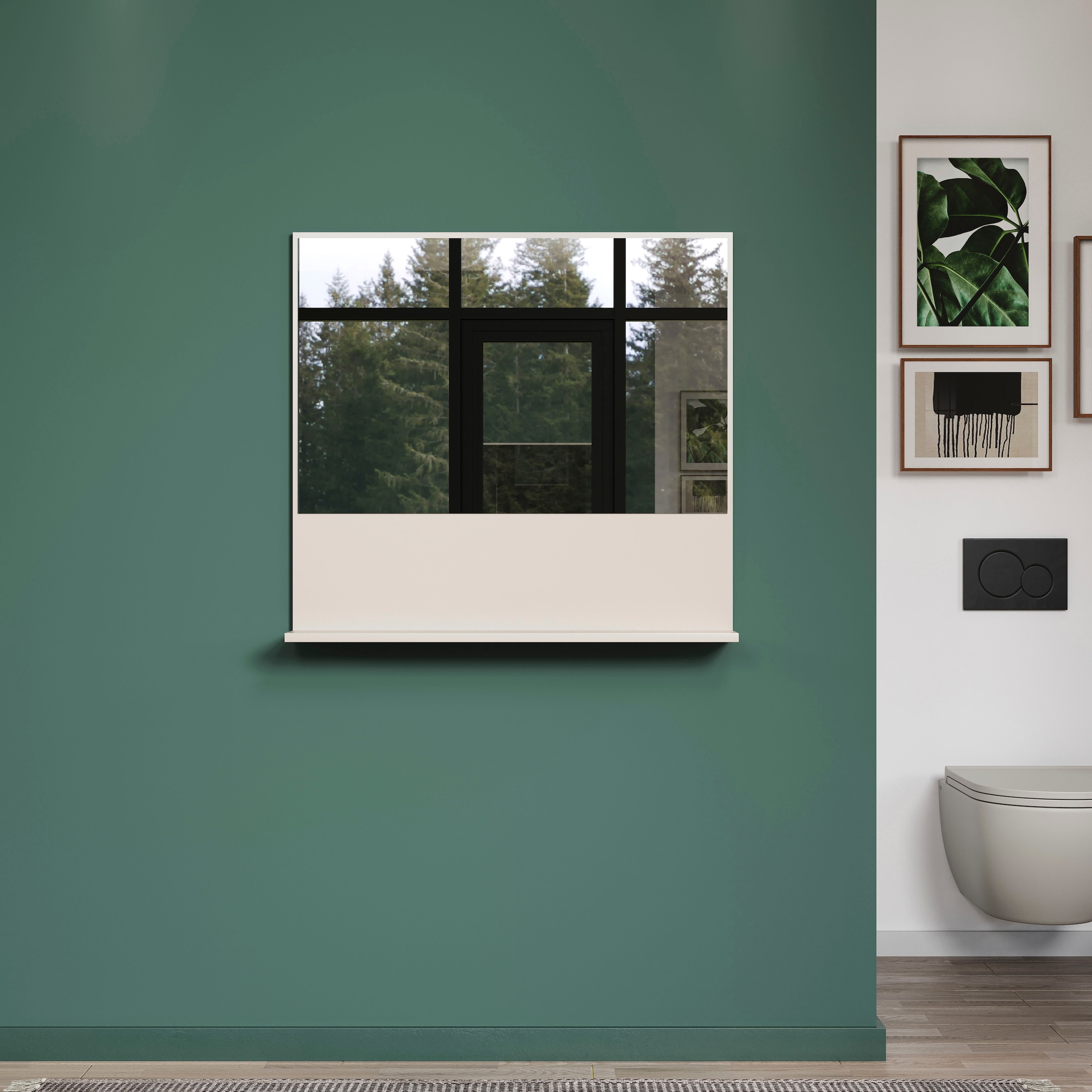 welltime Wandspiegel »San Pedro« Kompakter Badspiegel mit Ablagefläche – Maße (B/T/H) 80/14/74 cm