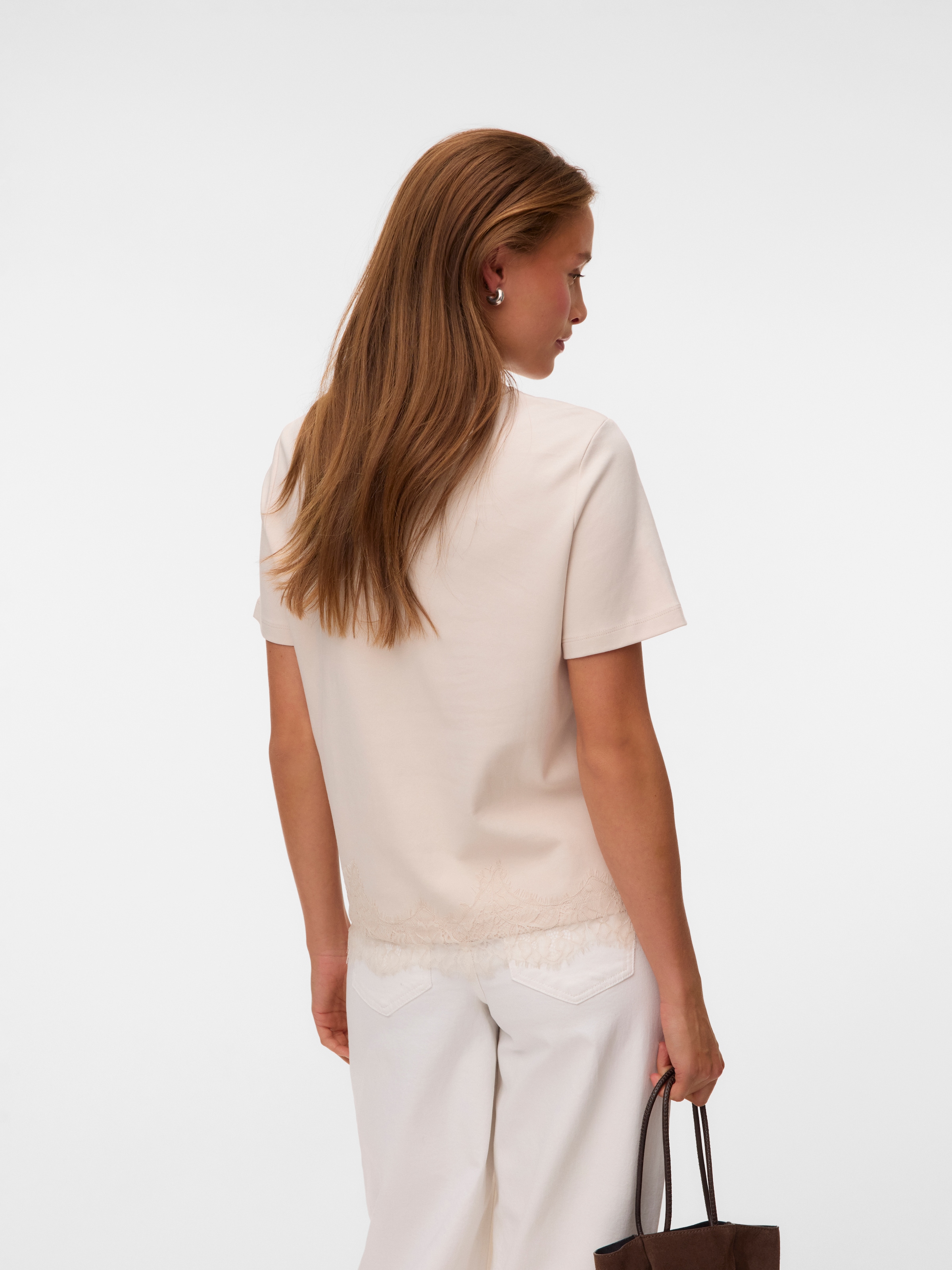 Vero Moda Kurzarmshirt »VMSARA METTE LACE SS T-SHIRT JRS NOOS« Baumwolle, regular fit