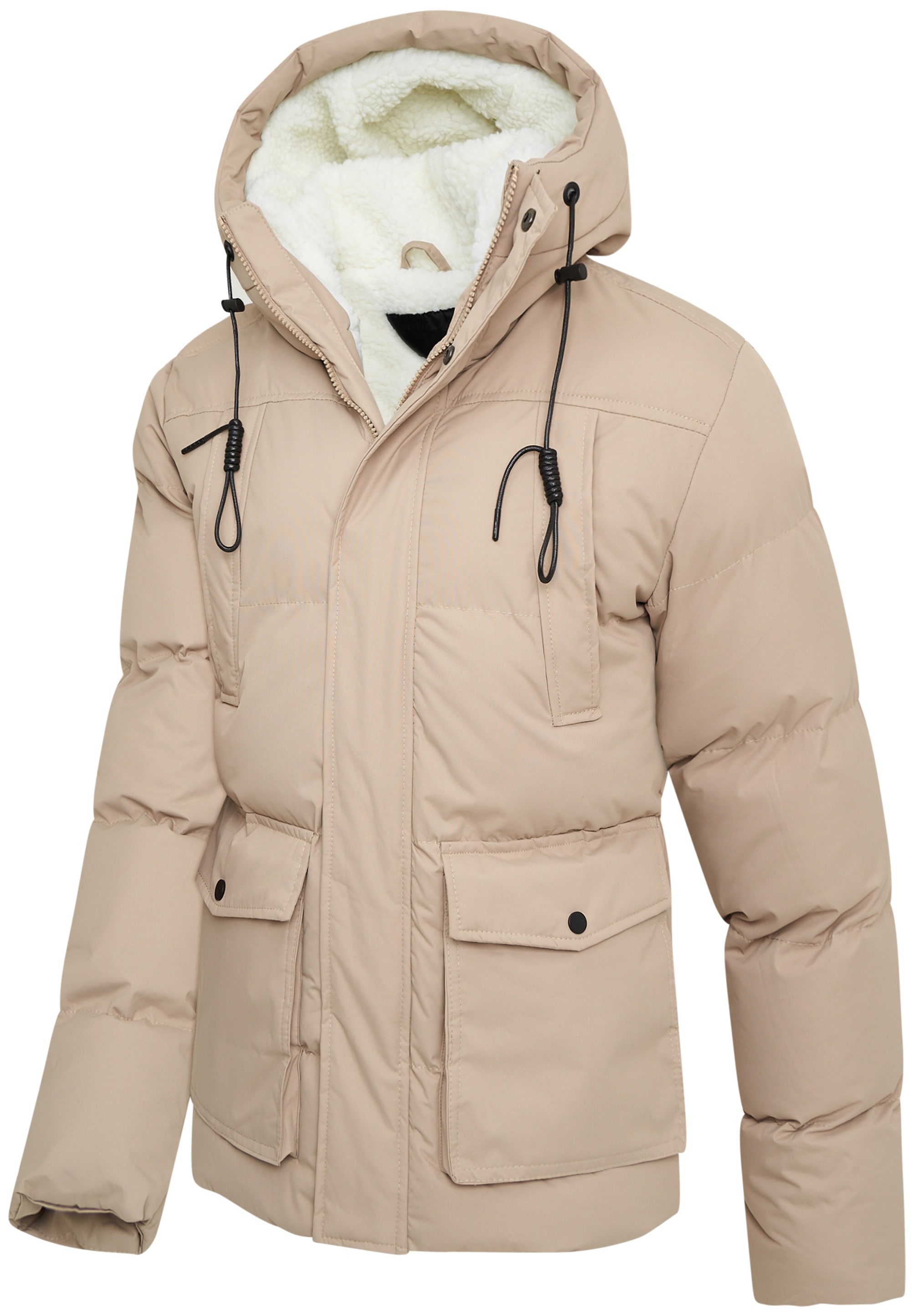 SOULSTAR Winterjacke »Steppjacke mit Kapuze & Teddyfell - Pufferjacke«