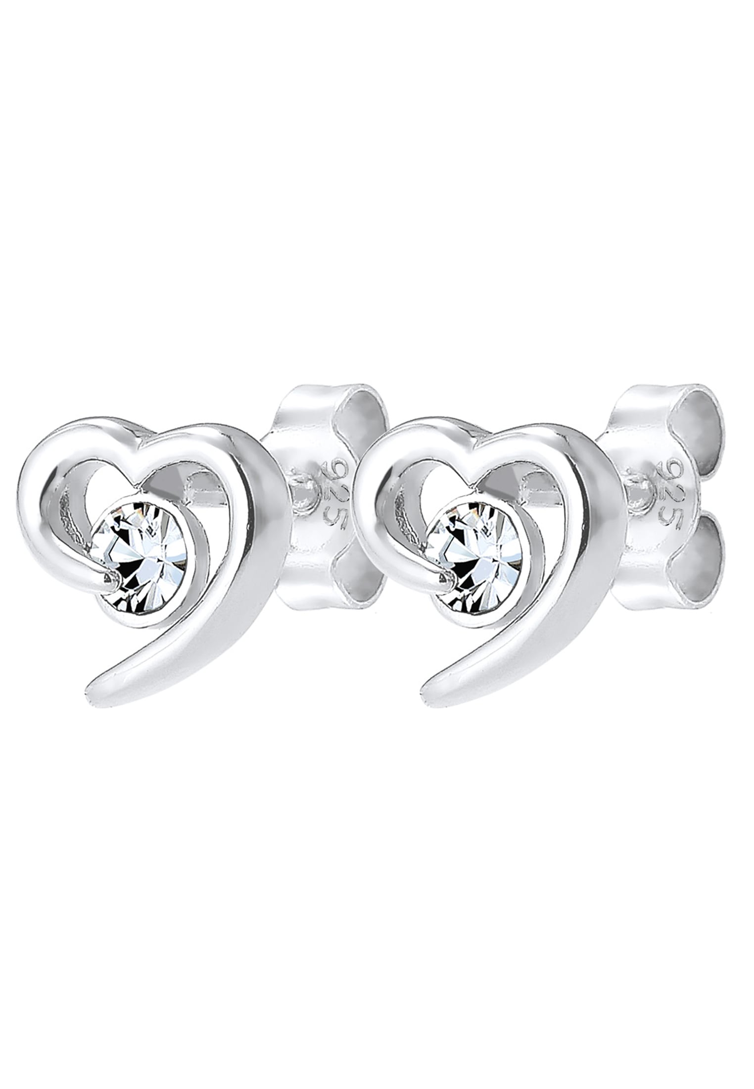 Elli Paar Ohrstecker »Ohrringe Herz Liebe Freunde Kristalle 925 Silber«