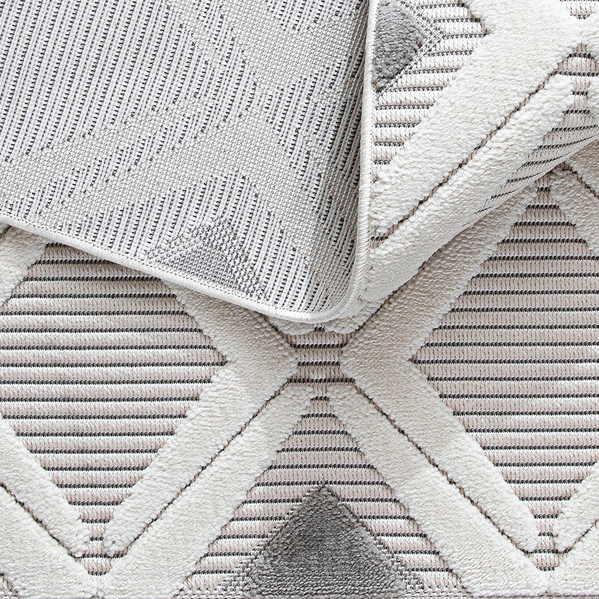 Sehrazat Teppich »Scandi 9830«, rechteckig, 10 mm Höhe, Kurzflor, 3 D Effekt Optik, Hoch Tief Struktur, Wohnzimmer