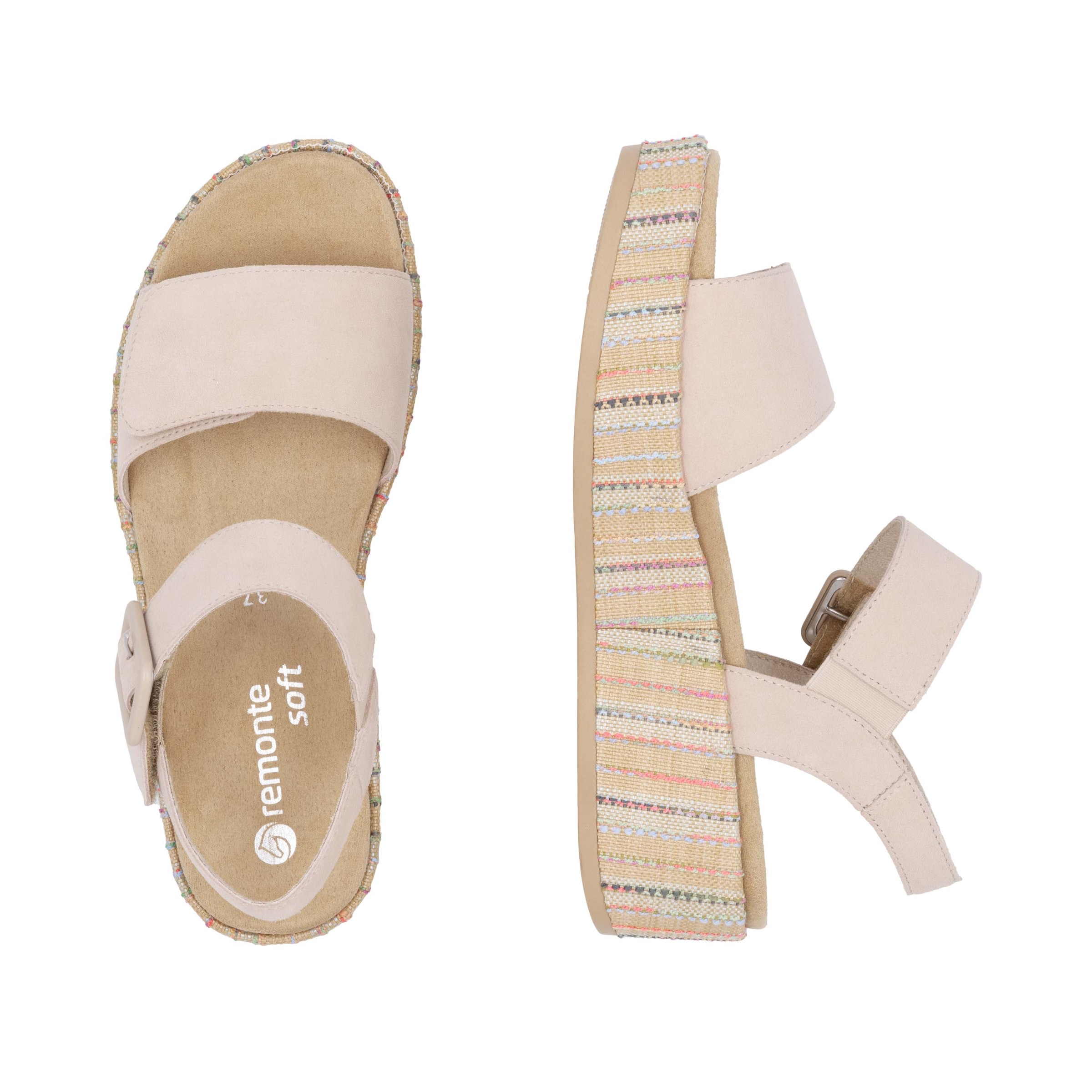 Remonte Sandalette »Elisabeth Hurley-Collection«, Keilabsatz, Sommerschuh, Riemchensandale mit bezogenem Plateau