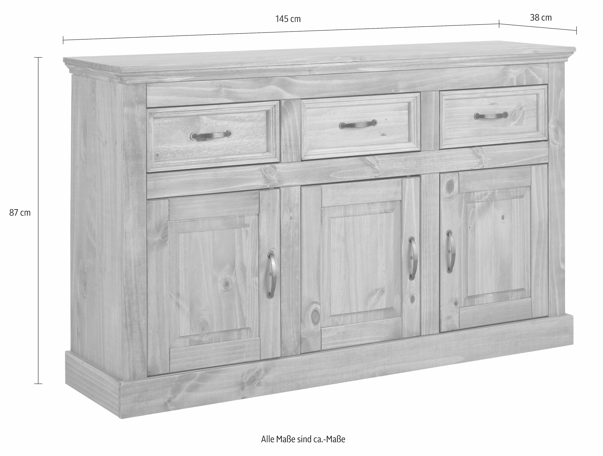 Home affaire Sideboard »Selma«, Kommode aus massivem Kiefernholz, Breite 145 cm