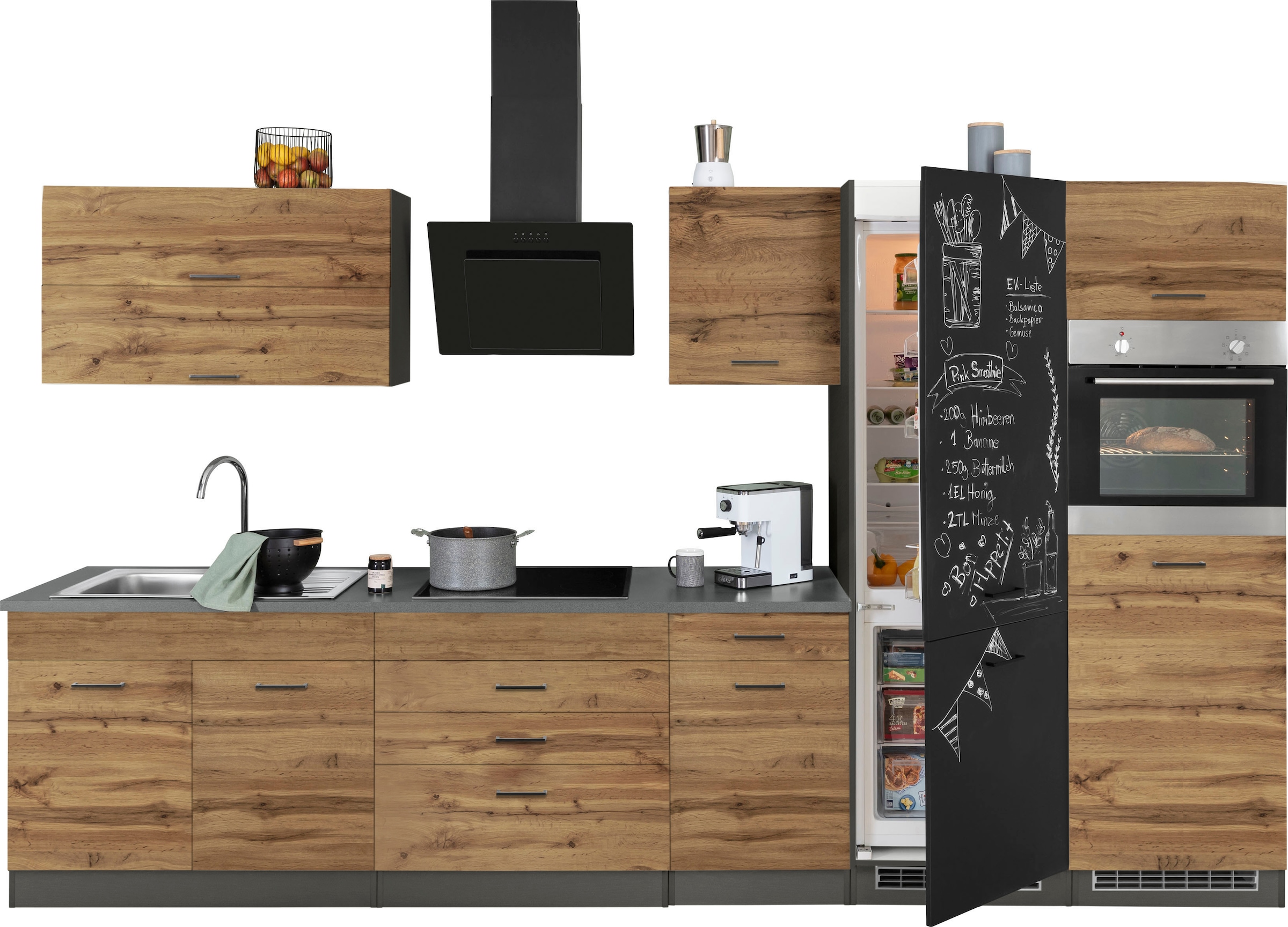 KOCHSTATION Küchenzeile »KS-Trier« ohne E-Geräte, Breite 350 cm