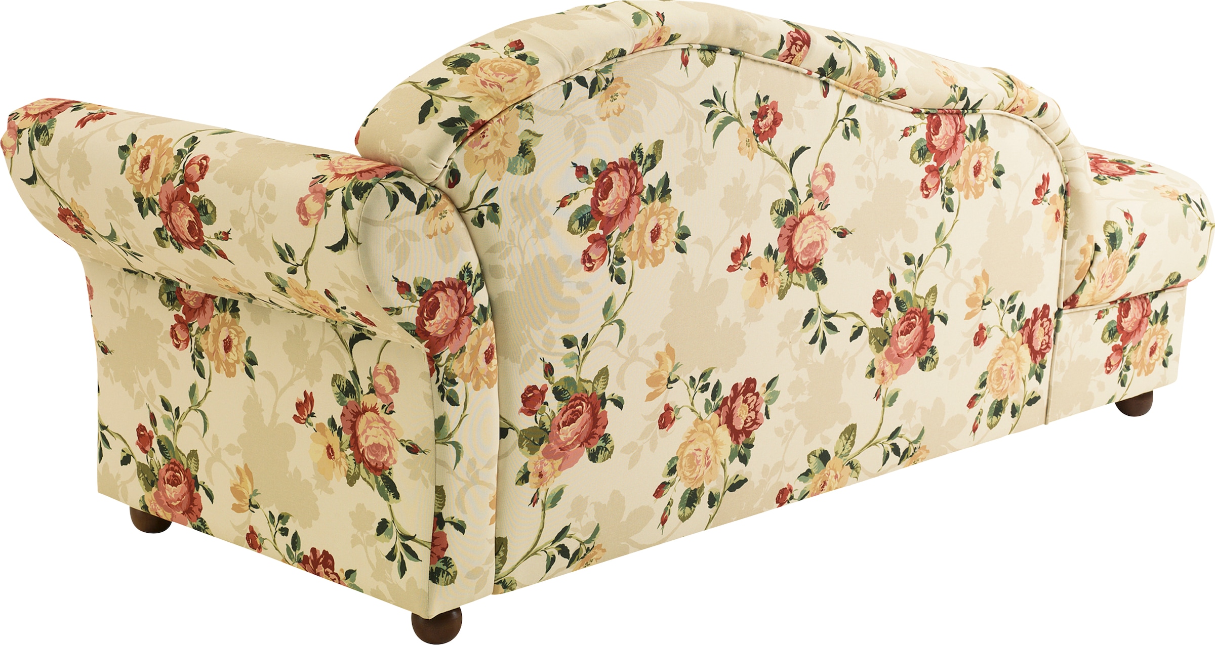 Max Winzer® Recamiere »floraler Bezug, klassisch elegant, guter Sitzkomfort, Solitärmöbel«, mit Holz-Kugelfüßen, Armlehne wahlweise links oder rechts