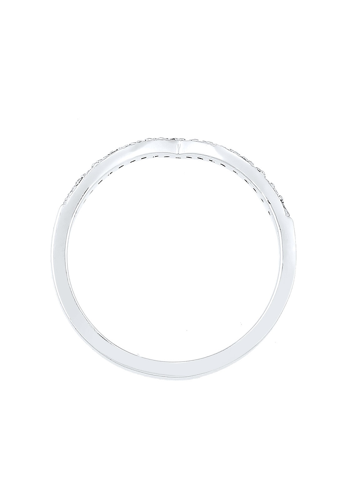 Elli Silberring »Ring V-Form Glas Kristalle Weiß 925 Sterling Silber«