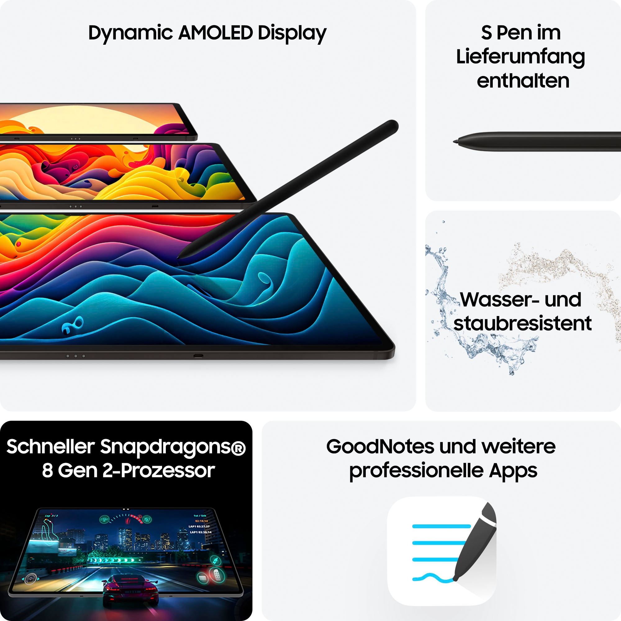 Samsung Tablet »Galaxy Tab S9 WiFi« (27,81 cm / 11 ″) Android 128 GB WQXGA AI-Funktionen)