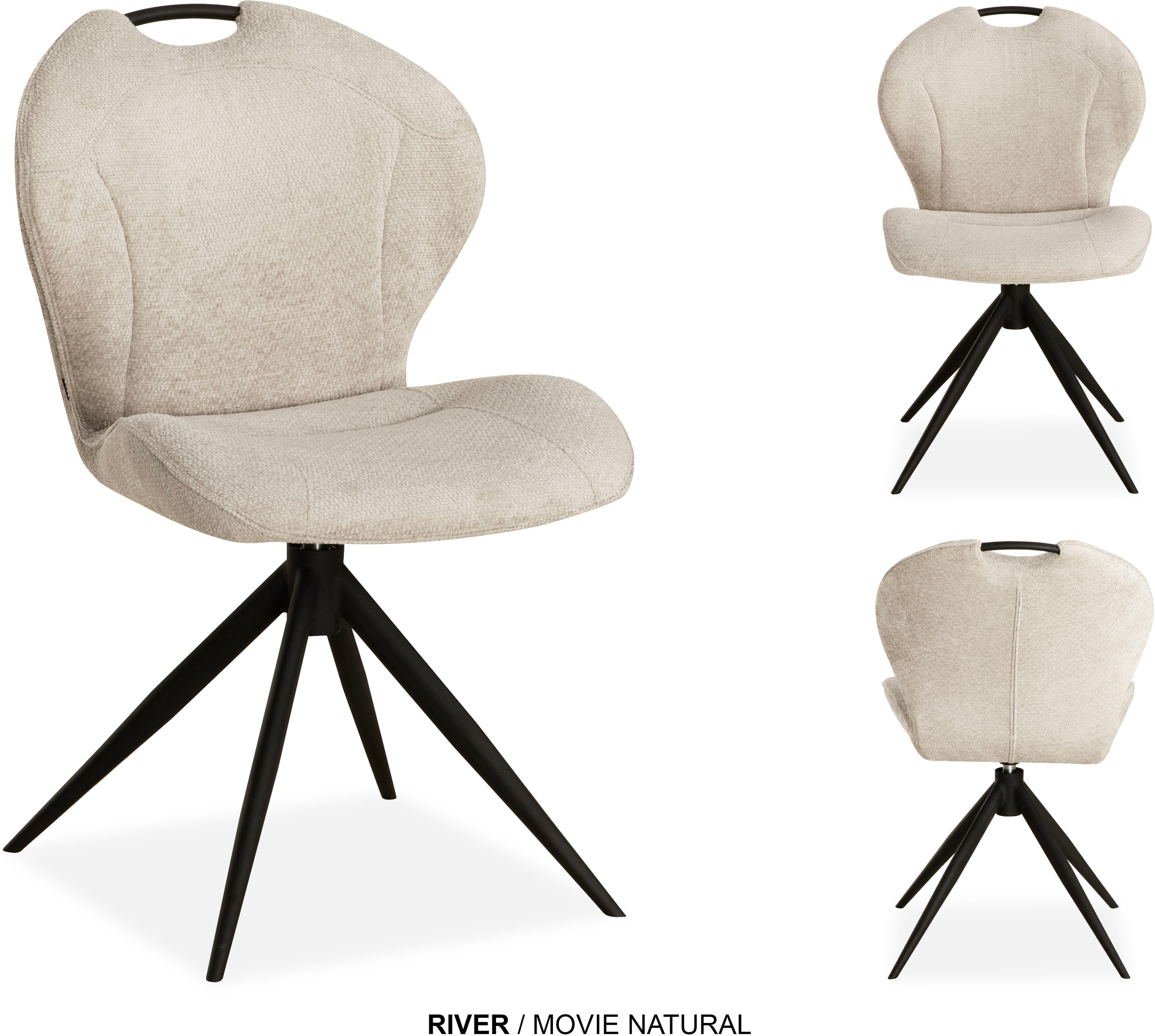 OMG Design Esszimmerstuhl »River« (Set) 2 Stk.Drehstuhl mit auto-return, mit Handgriff