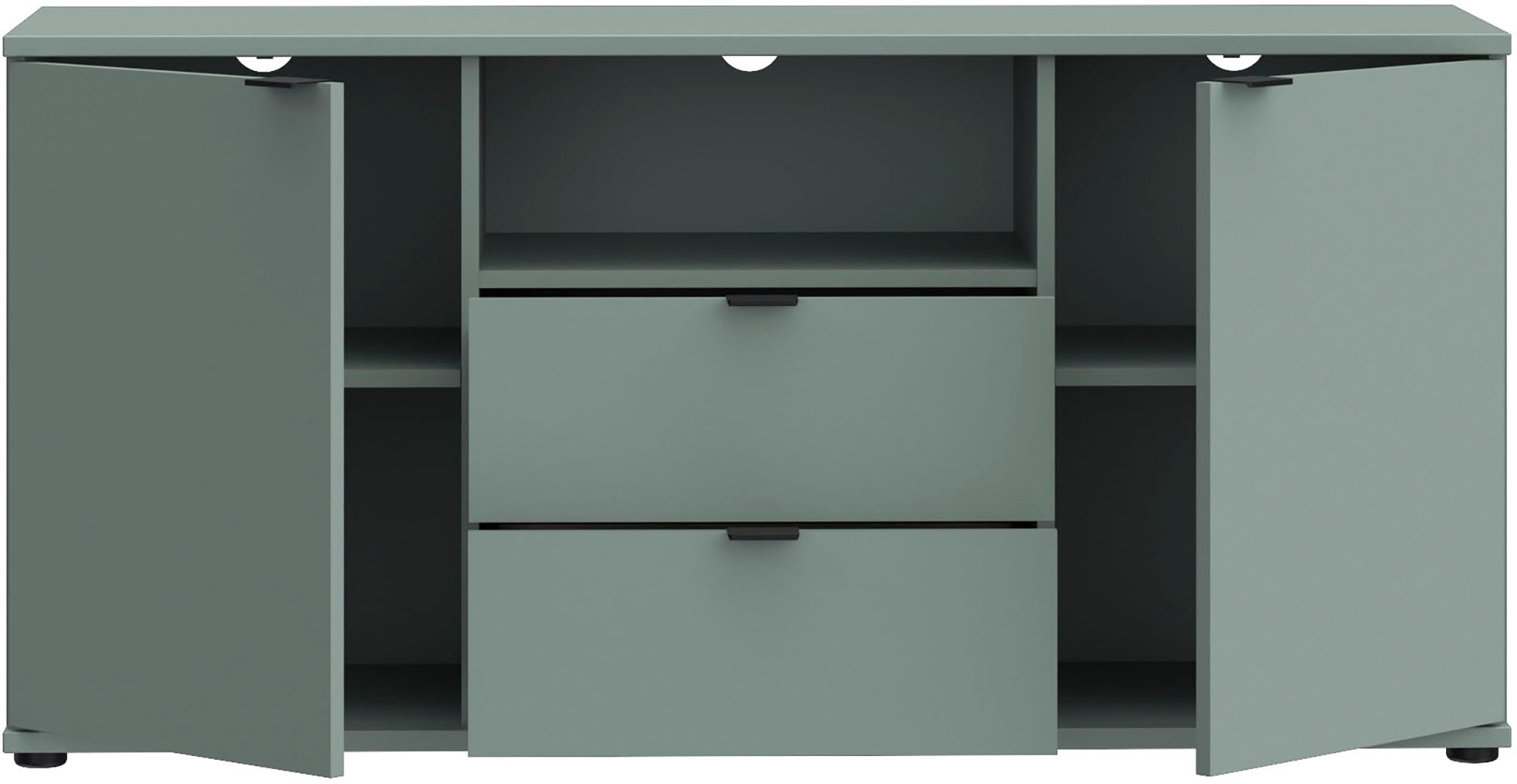 FORTE Lowboard »Ganymede«, (Breite 129,8cm), TV Board, Stauraum, Schublade; Metallgriffe, Kabelführung