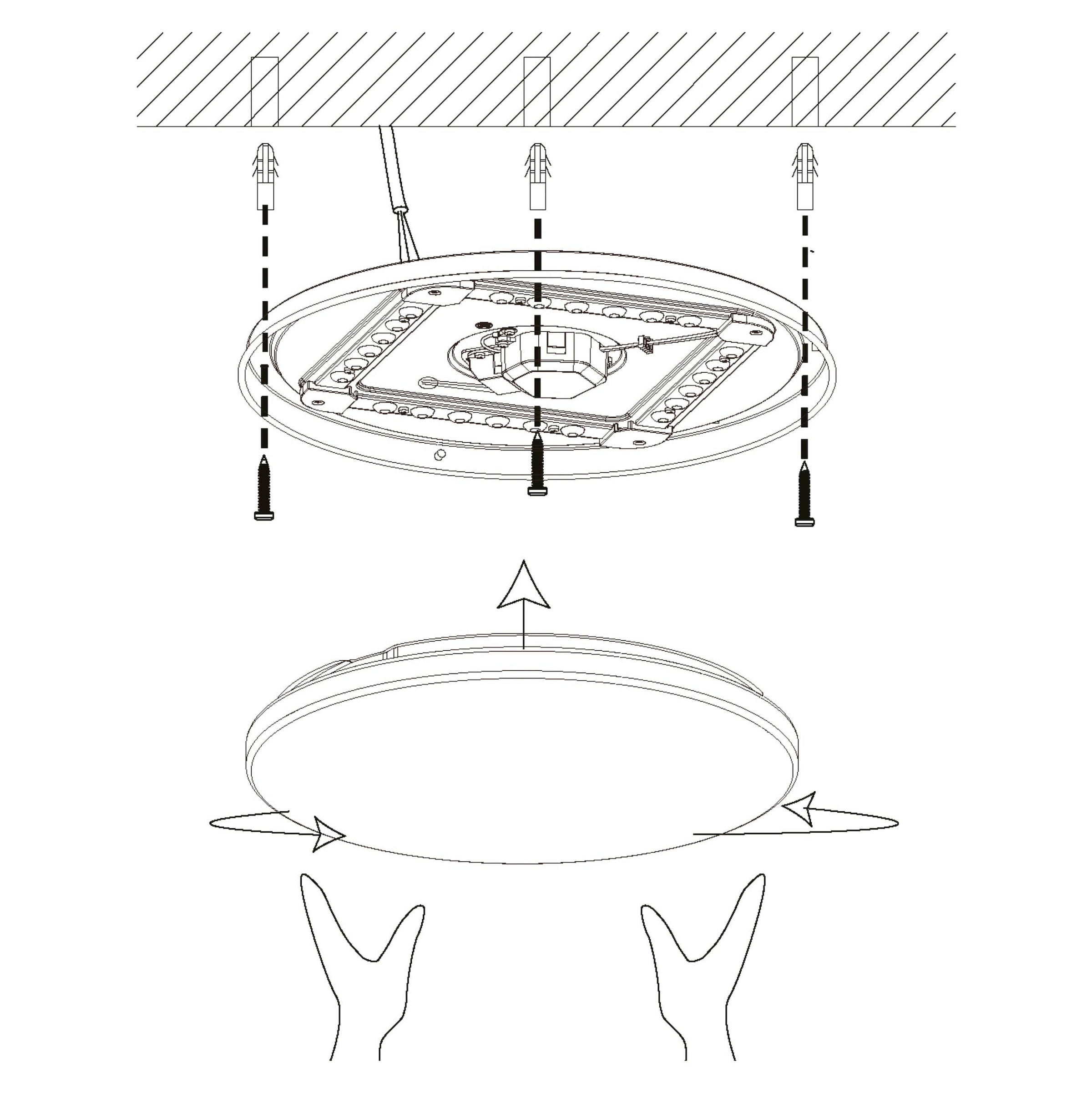 EGLO LED Deckenleuchte »POGLIOLA-S Ø 31 cm, Deckenlampe, Flurlampe, Küchenlampe« LED-Modul 1 Stk. Neutralweiß Ø31cm, Kristalleffekt Deckenleuchte, Lampe weiß, Kinderzimmerlampe