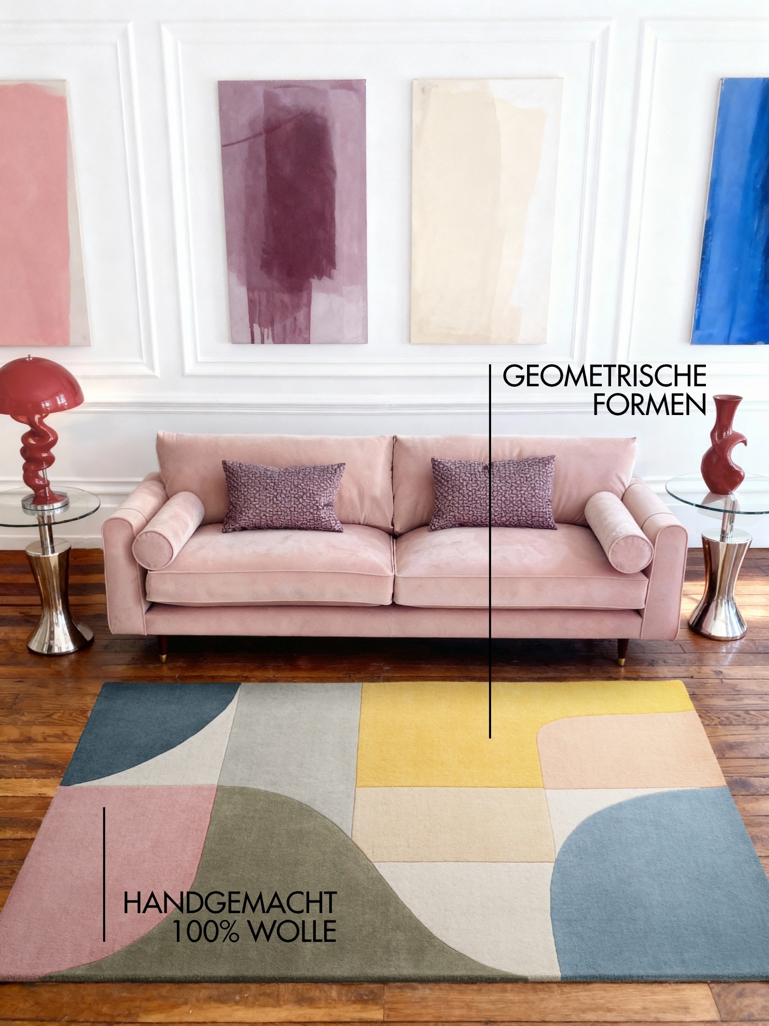 Ted Baker Wollteppich »Curzon« rechteckig 17 mm Höhe Wolle, Naturteppich, Handgemacht, Wohnzimmer, Schlafzimmer, bunt