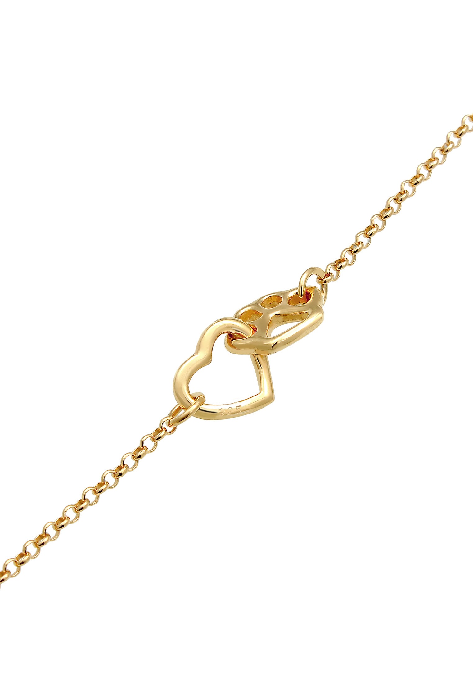Elli Armkette »Armband Herz 925 Sterling Silber vergoldet«