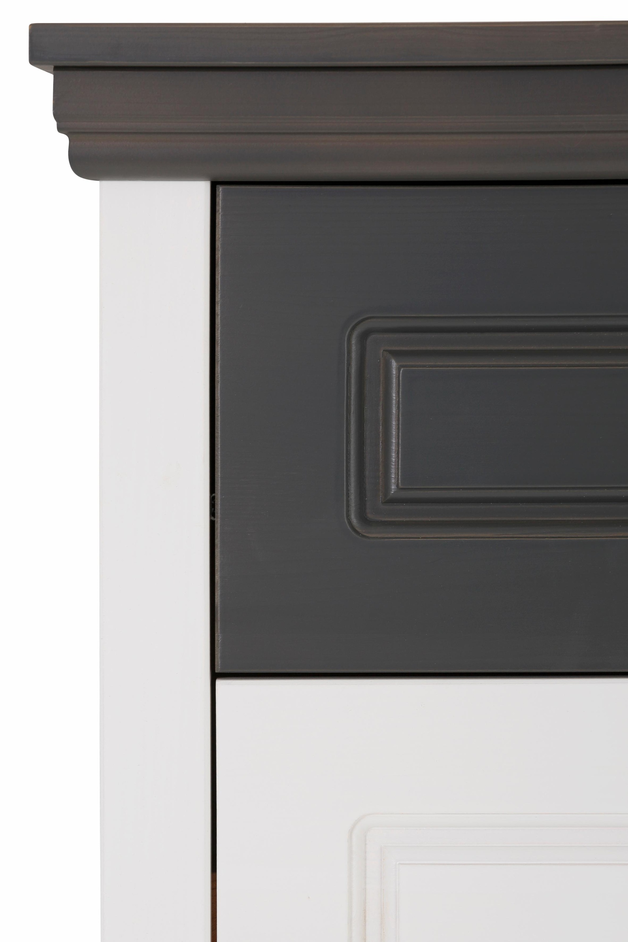 Home affaire Schuhschrank »Basilico«, aus massiver Kiefer, FSC®, Breite 90 cm, mit Schublade, Kassettenoptik