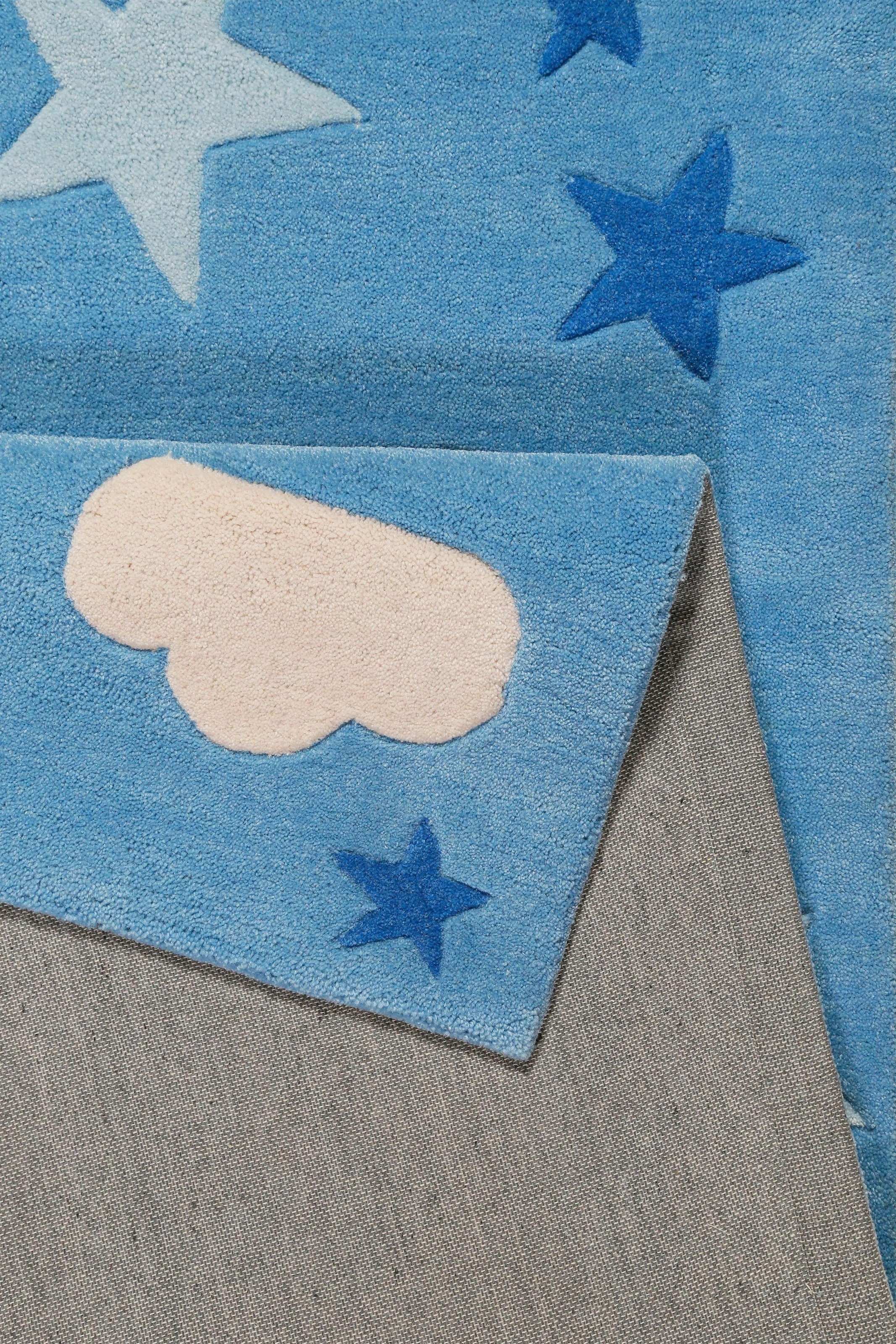 SMART KIDS Kinderteppich »LaLeLu« rechteckig 9 mm Höhe Mond Sterne Wolken, Konturenschnitt