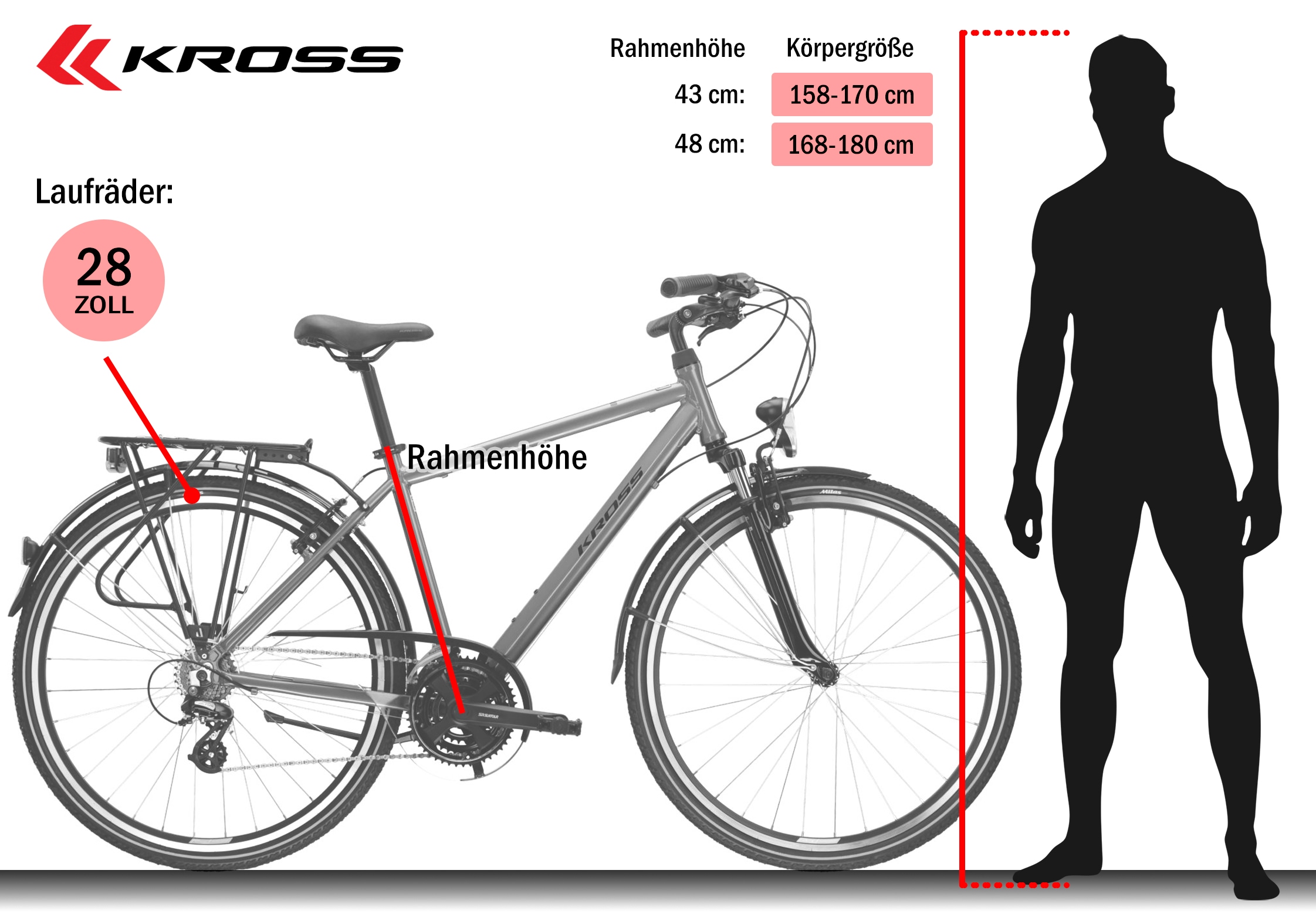 Kross Trekkingrad »KROSS Trekkingrad Trans 1.0 28" grau« 21 Gang Shimano ALTUS M310 Schaltwerk Kettenschaltung
