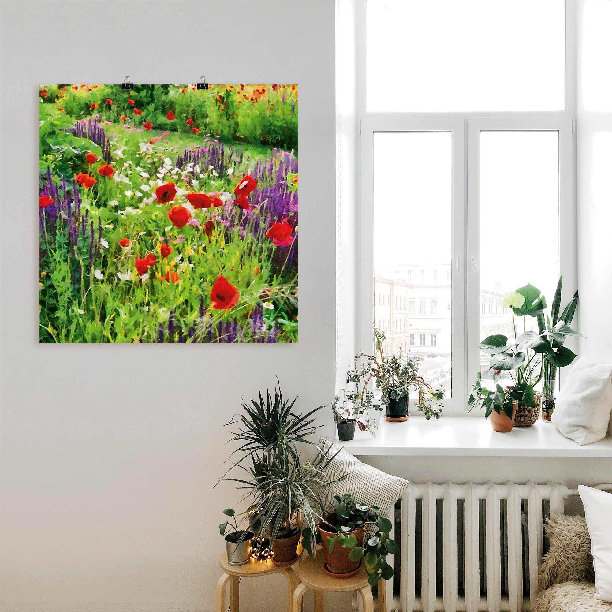 Artland Wandbild »Lupinen und Mohnblumen«, Blumenwiese, (1 St.), als Poster, Wandaufkleber in verschied. Größen