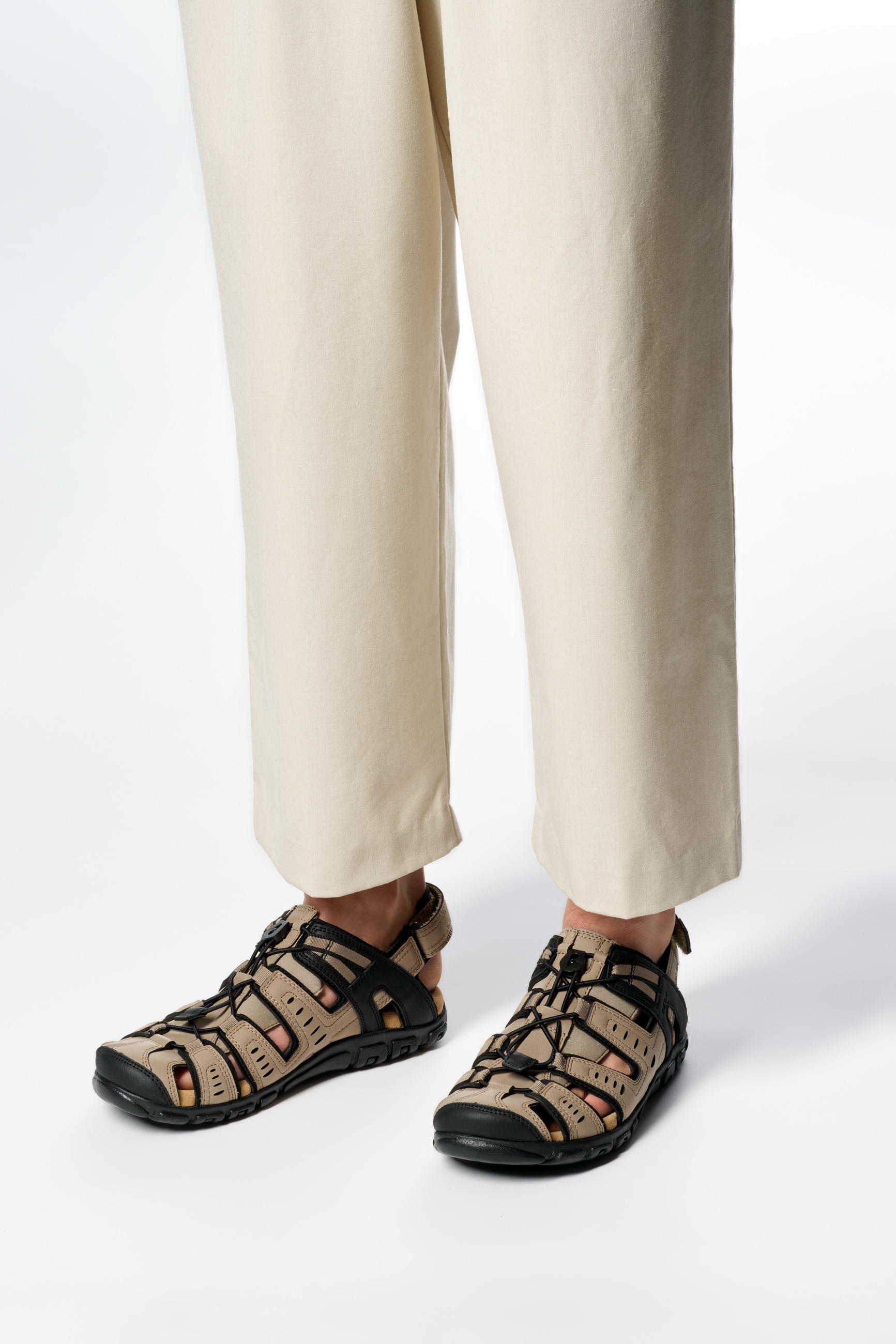 Geox Sandale »UOMO SANDAL STRADA C«  , Sommerschuh, Klettschuh, Outdoorsandale, mit Lederfußbett