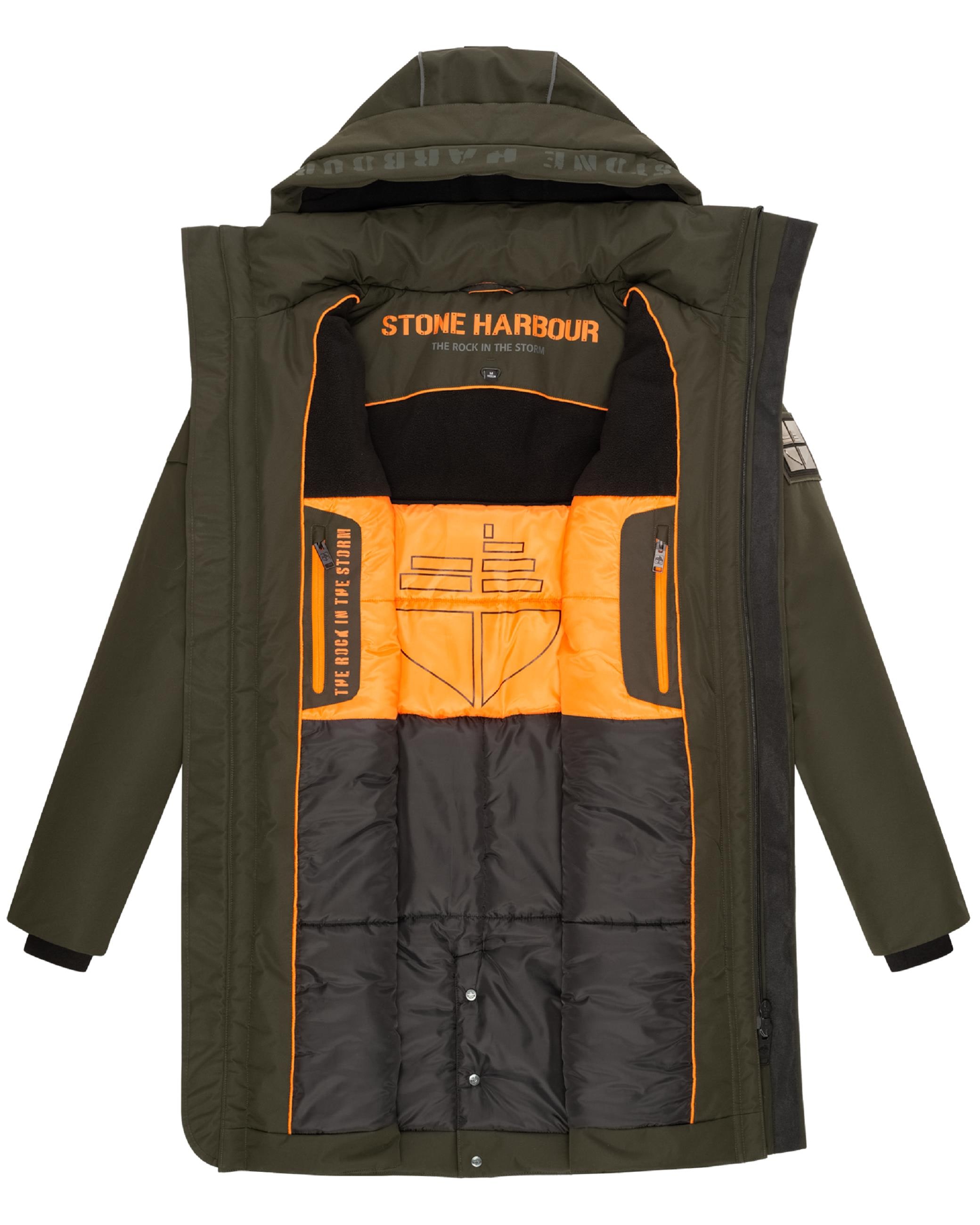 Stone Harbour Regenmantel »Wintermantel Xandroo XX«, Lange, wasserdichte Herren Regenjacke mit Kapuze