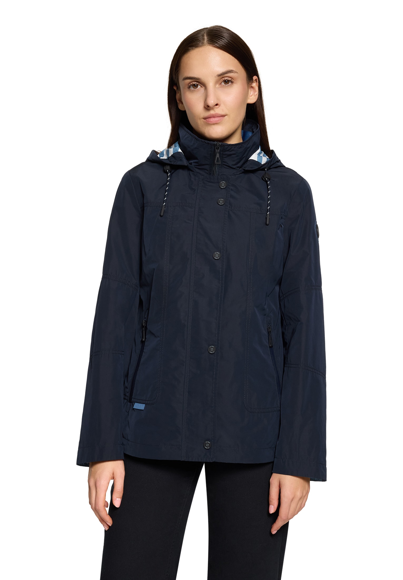 Gil Bret, Damen, Outdoorjacke mit Kapuze mit Kapuze, dark navy, 48, dark navy, Jacke von GIL BRET