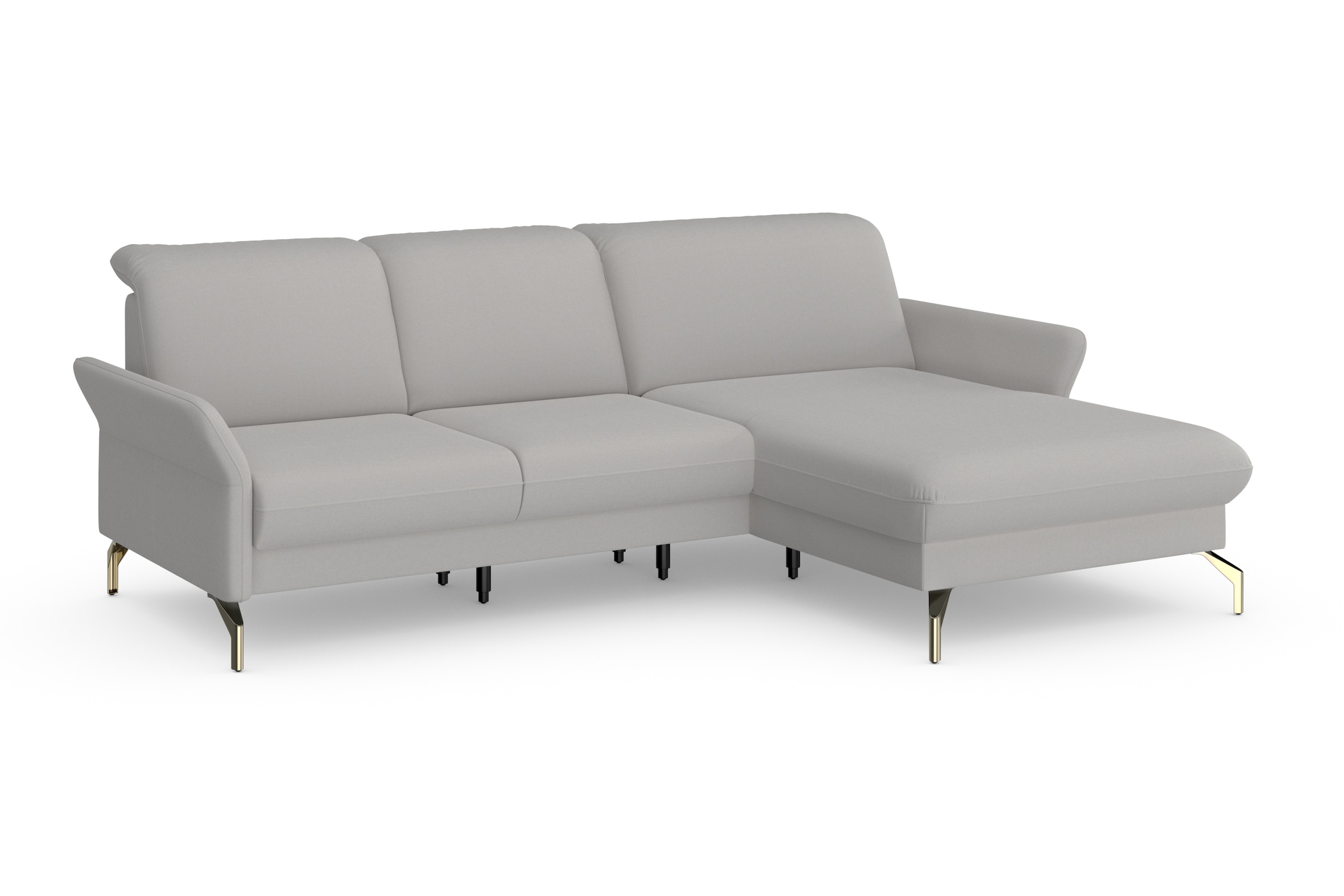 sit&more Ecksofa »Fashion L-Form«, wahlweise mit Kopfteilverstellung, Vorziehsitz, motorisch, Nickelfüße