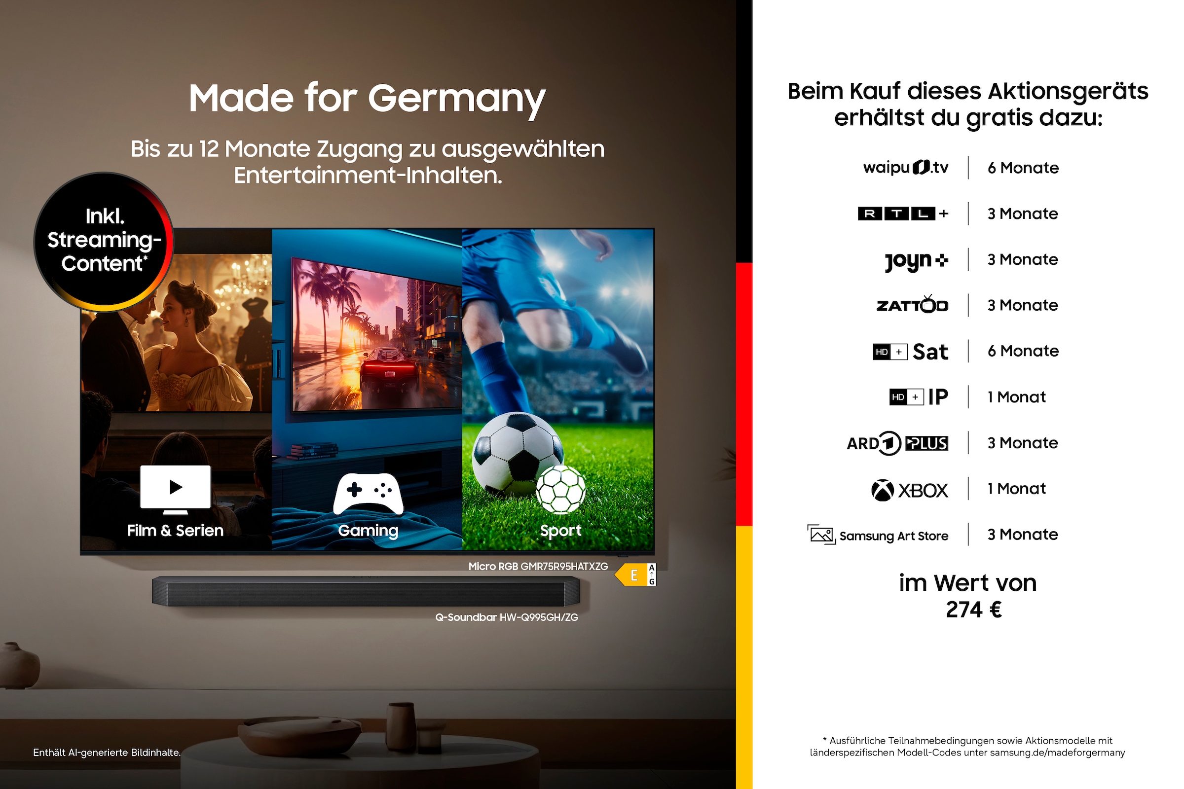 Samsung QLED-Fernseher »GQ43LS03HAU« 108 cm/43 ″ Smart-TV The Frame, Art Mode Kunstwerke, Antireflexion, Rahmen austauschbar