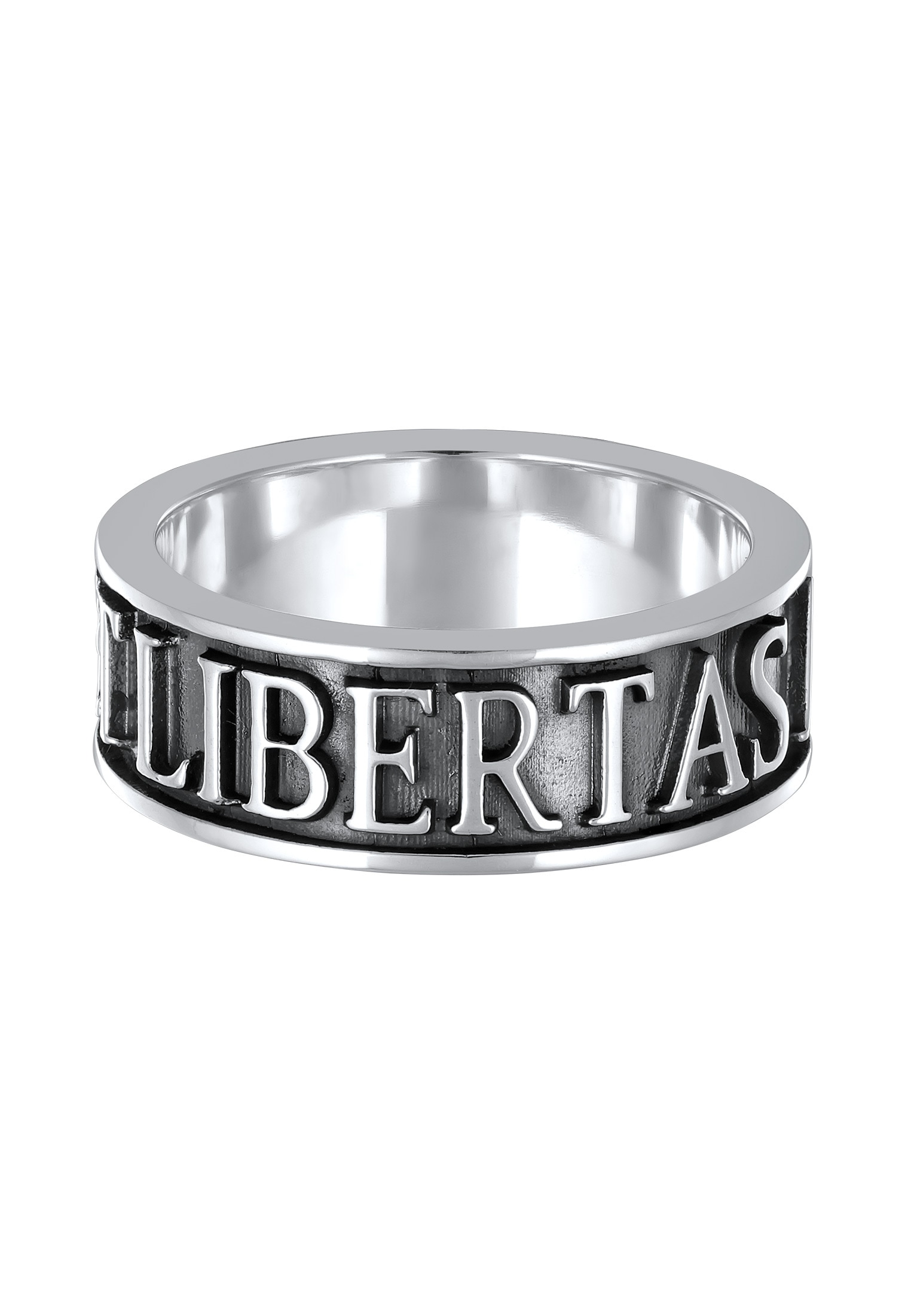 Kuzzoi Silberring »Ring Herren Bandring Schriftzug 925 Silber oxidiert«