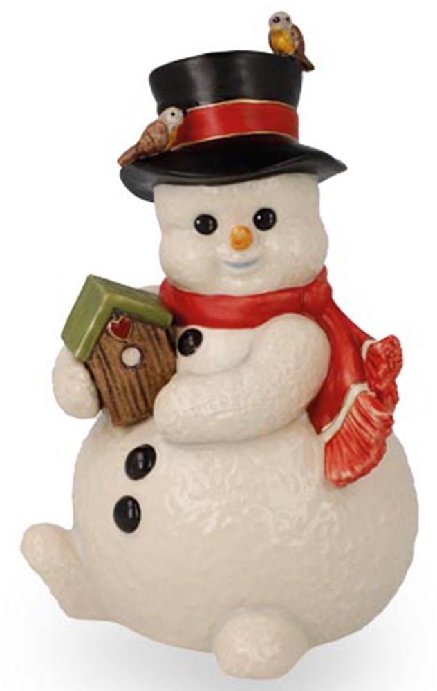 Goebel Dekofigur "Schneemann - Umzug ins Winterquartier", bunt, B/H/T: 8cm x 13,5cm x 8,5cm