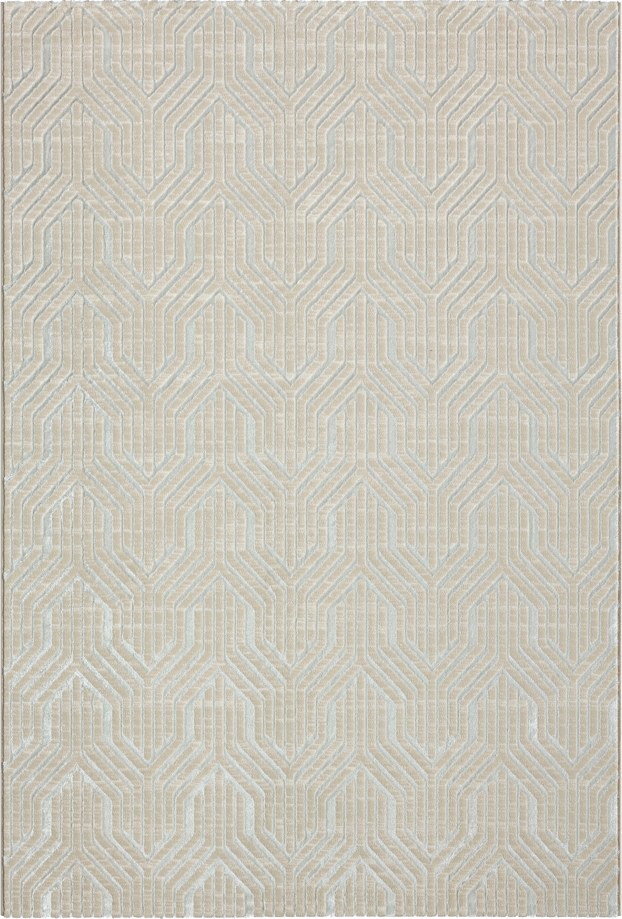 merinos Teppich »Creation 50057«, rechteckig, 10 mm Höhe, elegant, glänzend, Kurzflor, pflegeleicht, Wohnzimmer