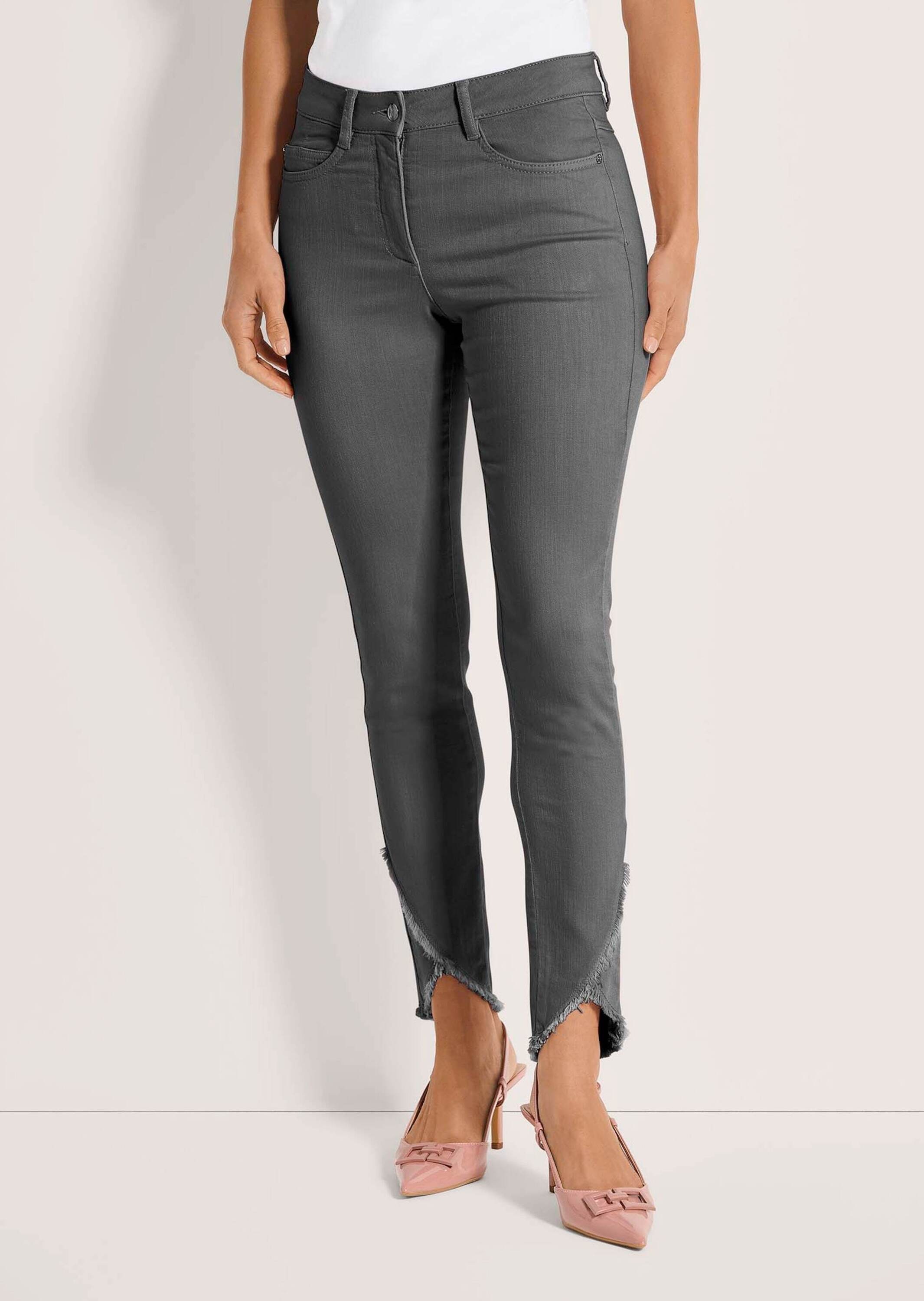 MADELEINE Regular-fit-Jeans »Jeans Schlanke Jeans mit Fransensaum«