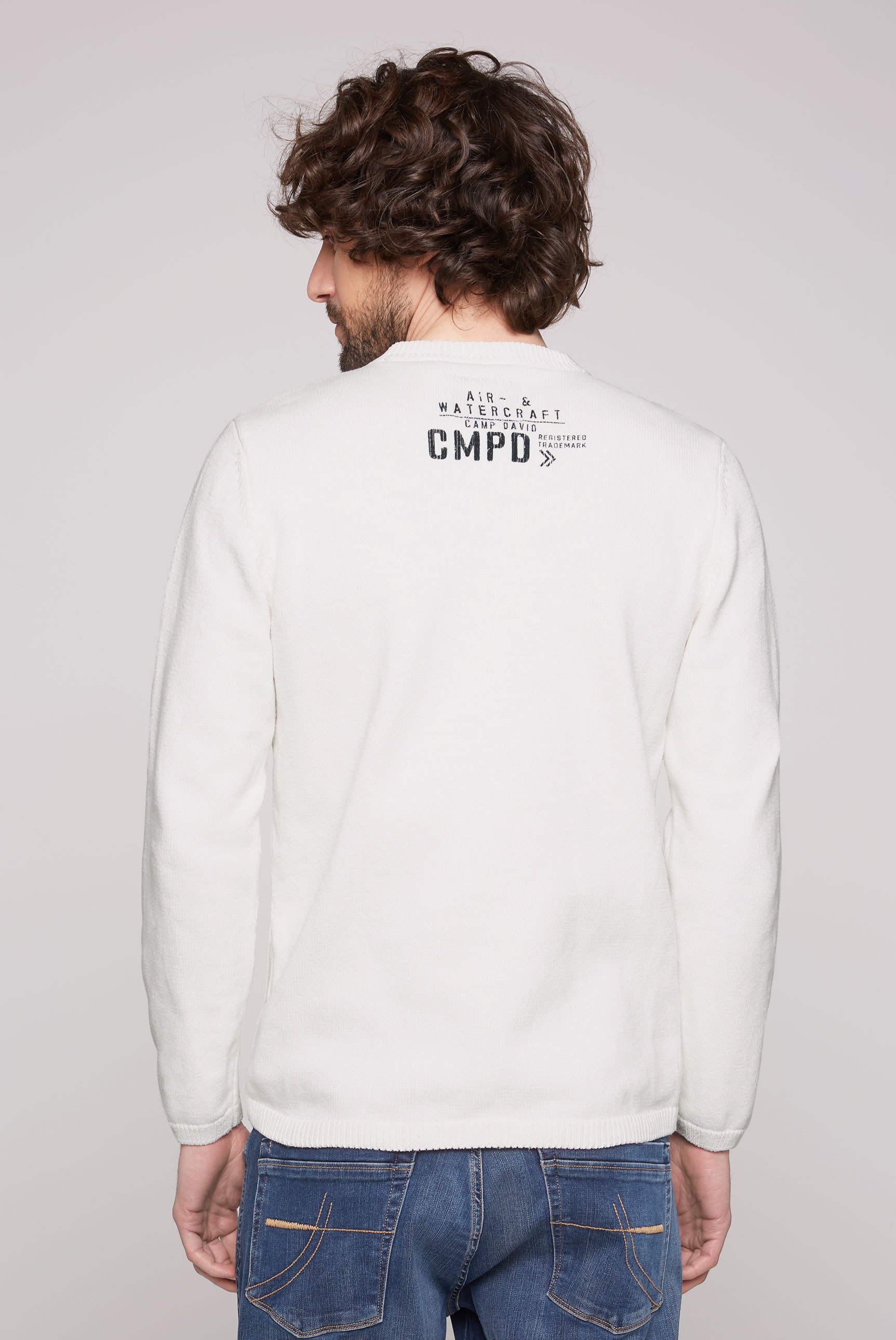 CAMP DAVID Rundhalspullover, mit Logoprints