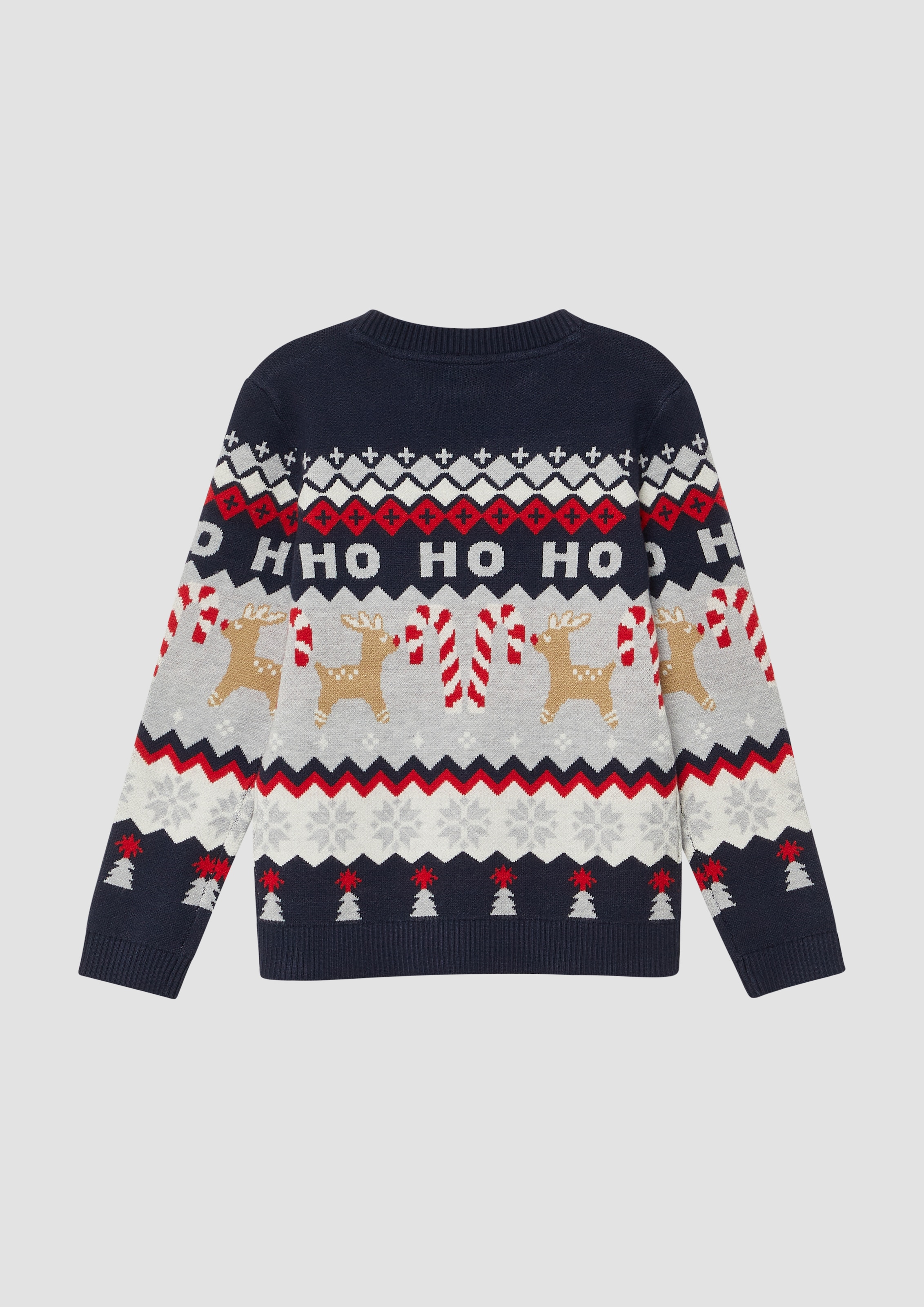 s.Oliver Junior Weihnachtspullover mit Rundhalsausschnitt, Intarsie, Regular Fit