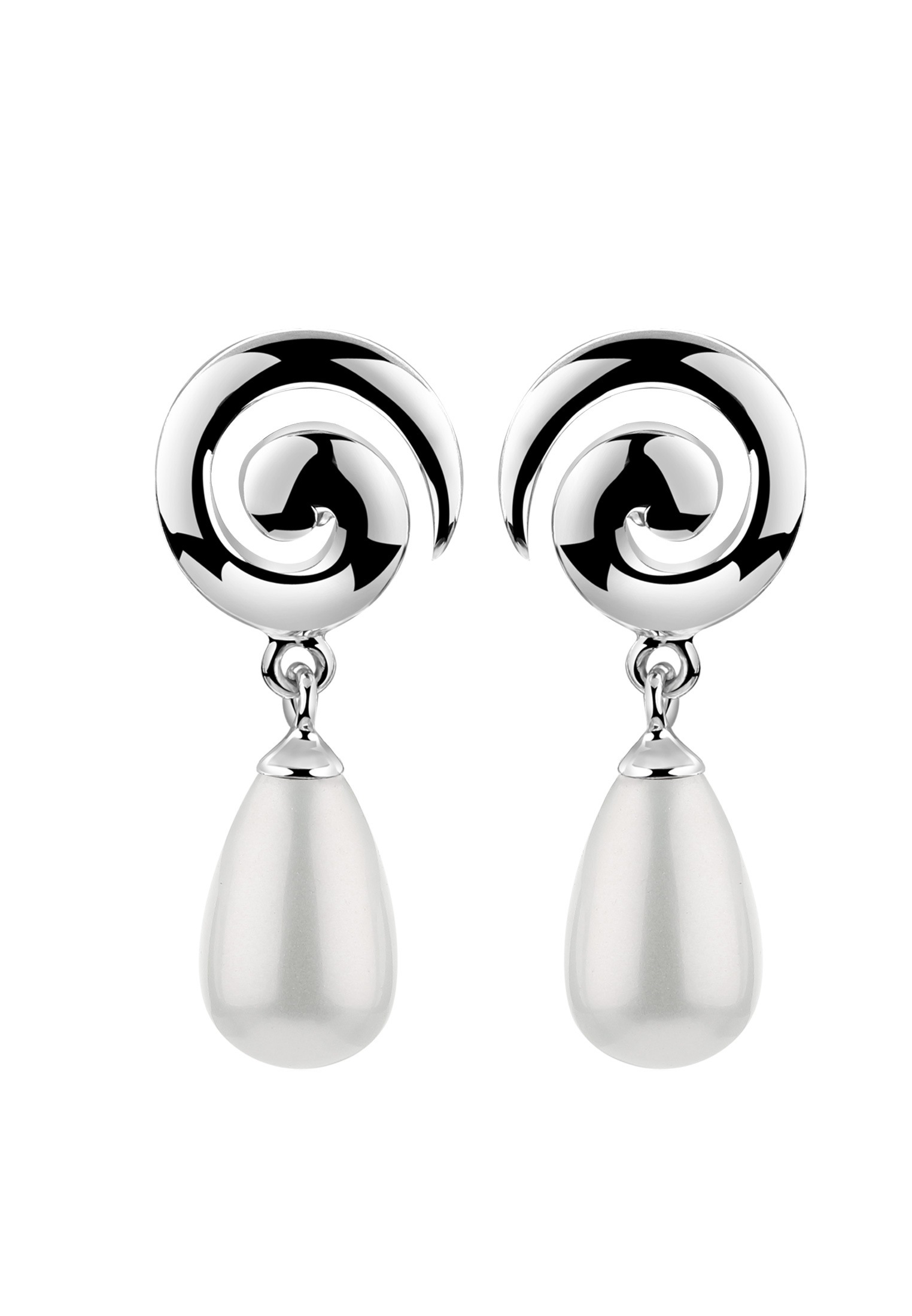 Nenalina Paar Ohrhänger »Ohrringe Stecker Muschelkernperle Spirale Stilvoll 925 Silber«