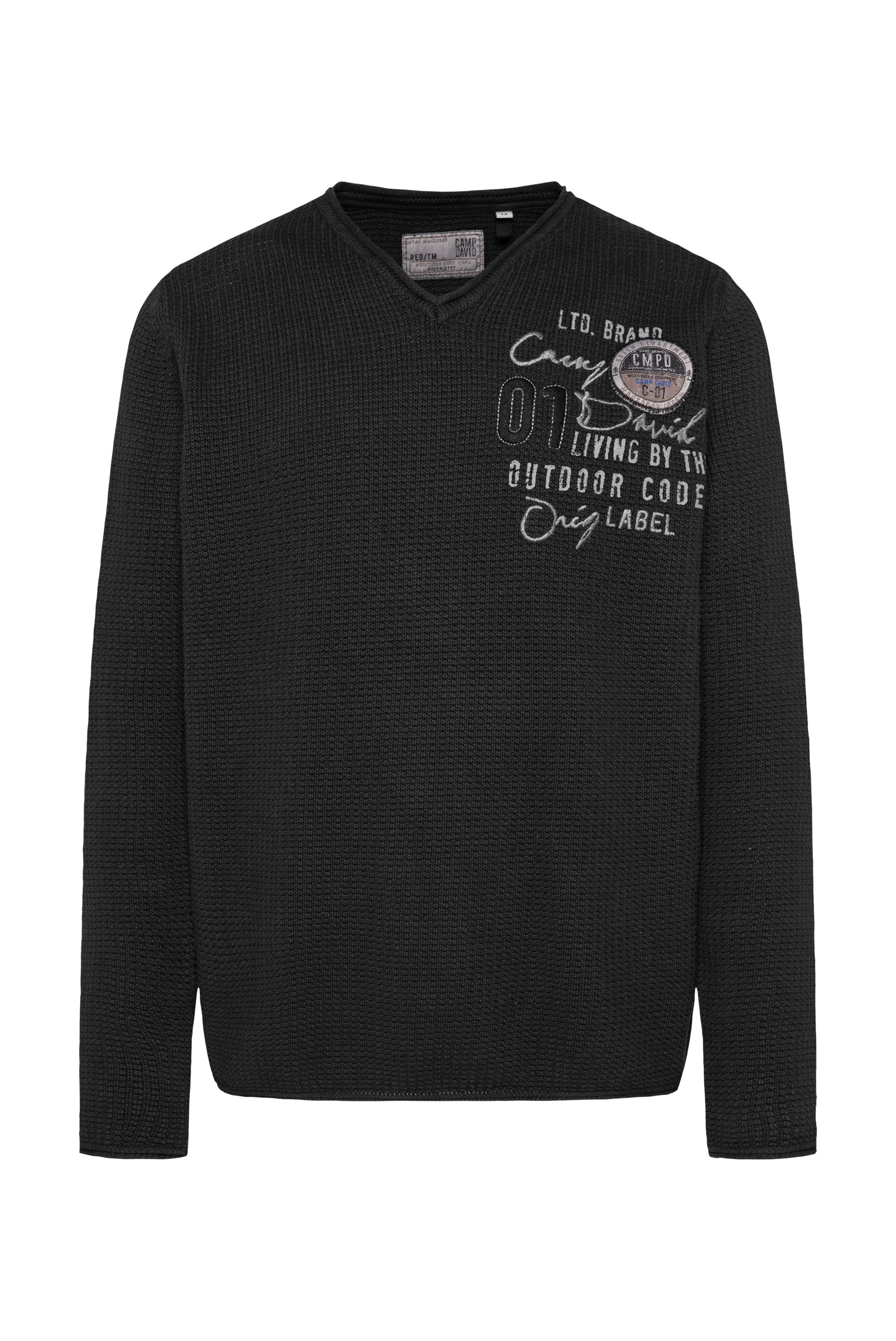 CAMP DAVID Strickpullover, mit Logo Print