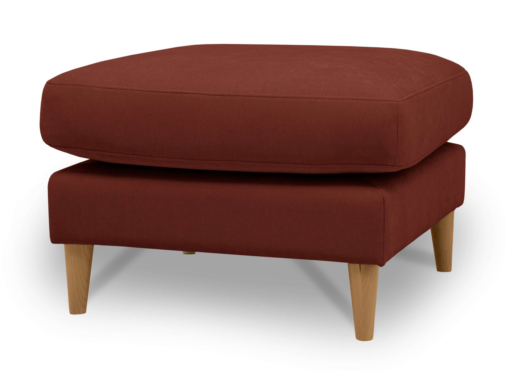 OTTO home Pouf »Finnian« Polsterhocker 70x70 cm, Chenille, Massivholzfüße